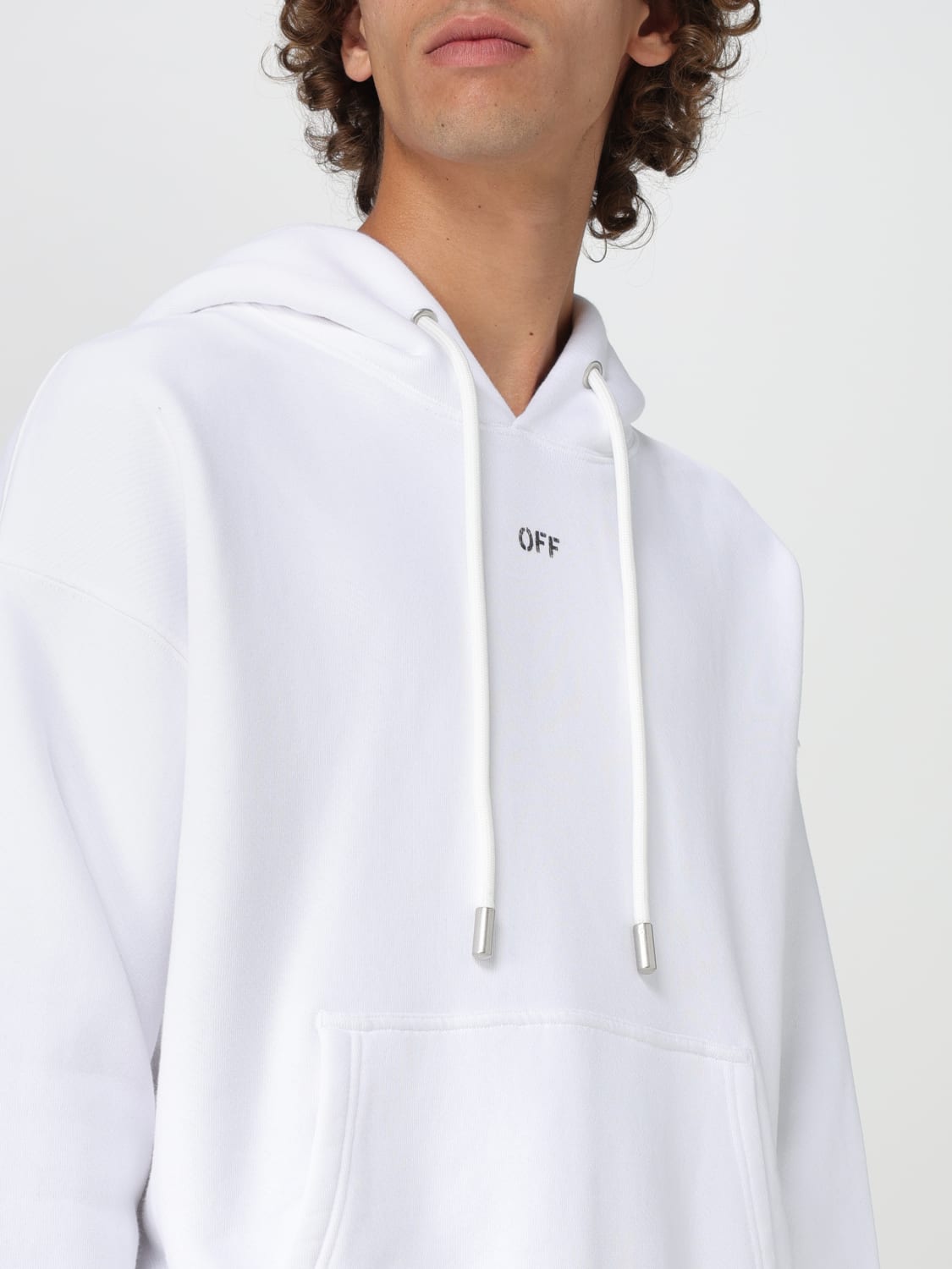 OFF-WHITE FELPA: Felpa con cappuccio Off-White, Bianco - Img 5