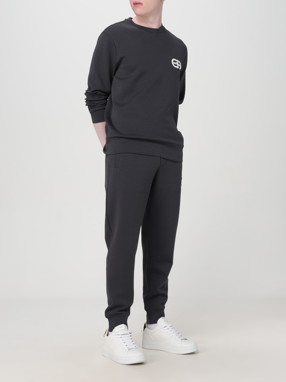 EMPORIO ARMANI PANTALONI: Jogger Emporio Armani in cotone , Grigio - Img 2