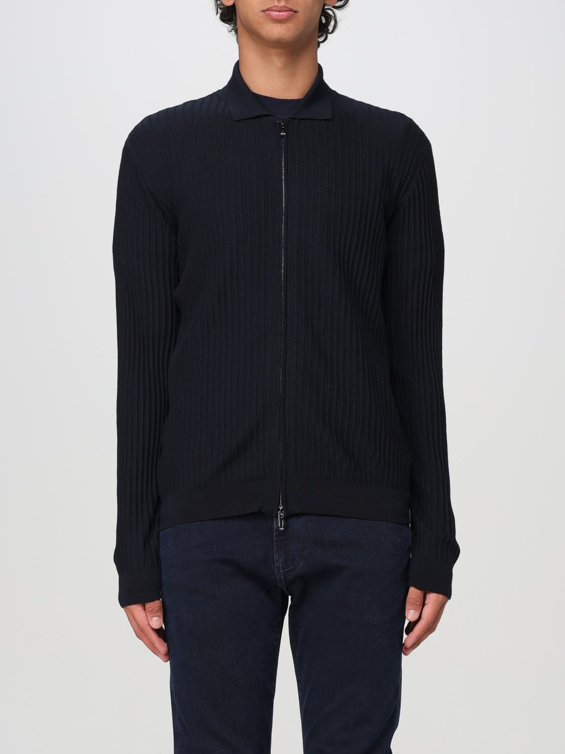 Giglio Cardigan Emporio Armani in lana e cotone a coste