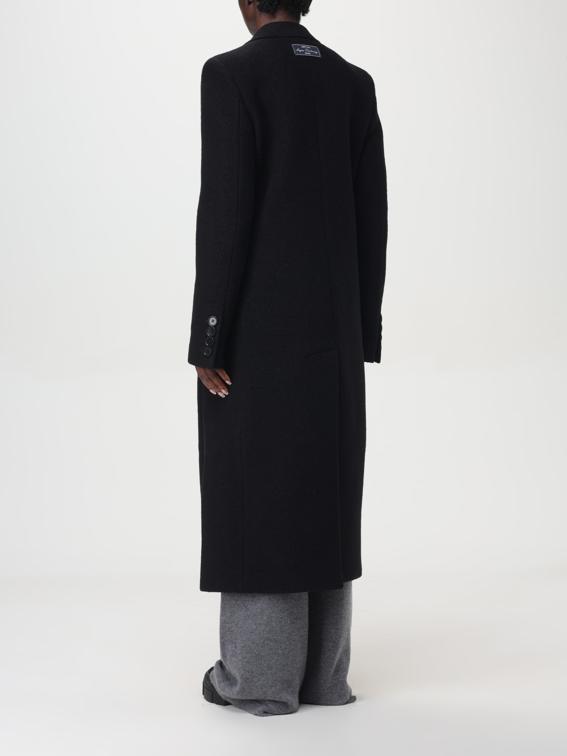 MSGM Coat woman Black MSGM coat 3741MDC15247618 online at GIGLIO.COM