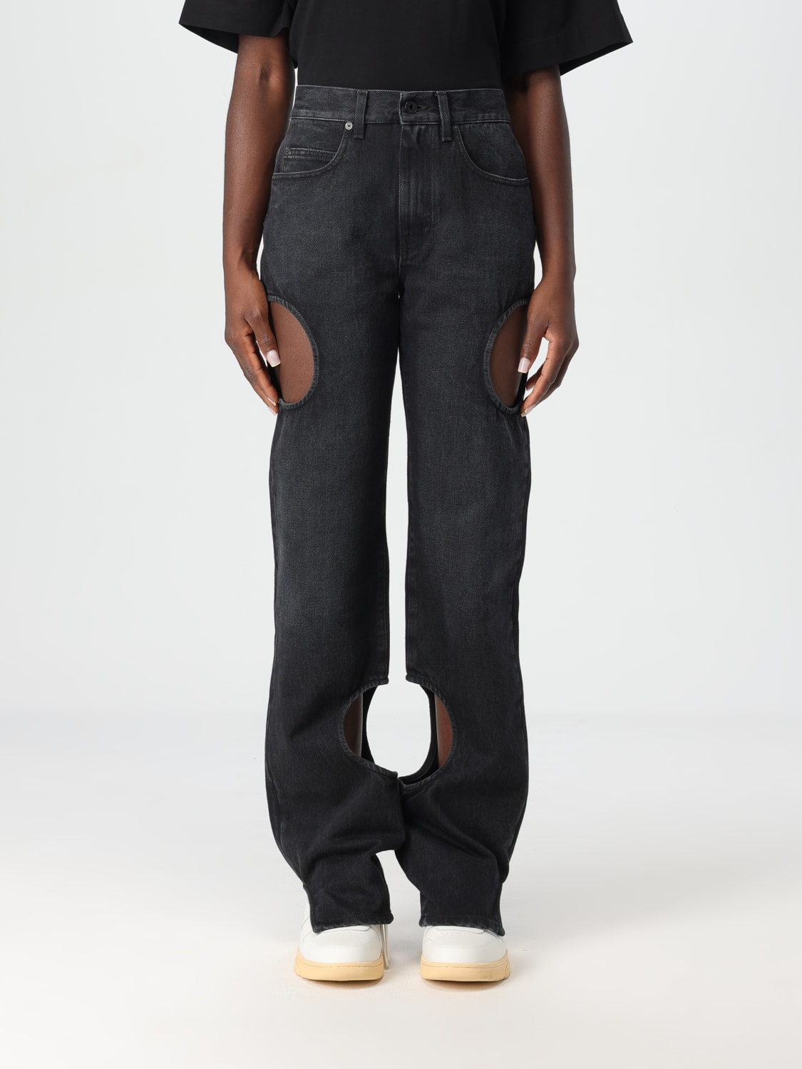 OFF-WHITE JEANS: Jeans woman Off-white, Black - Img 1