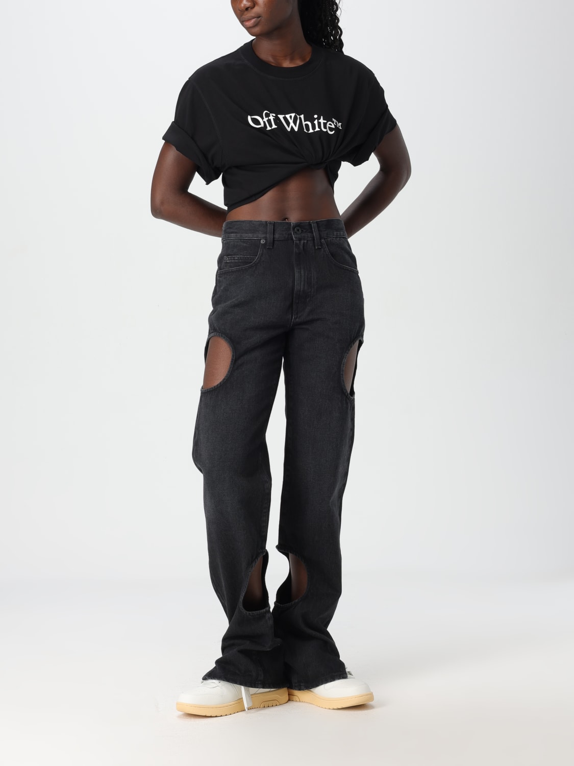 OFF-WHITE JEANS: Jeans woman Off-white, Black - Img 2