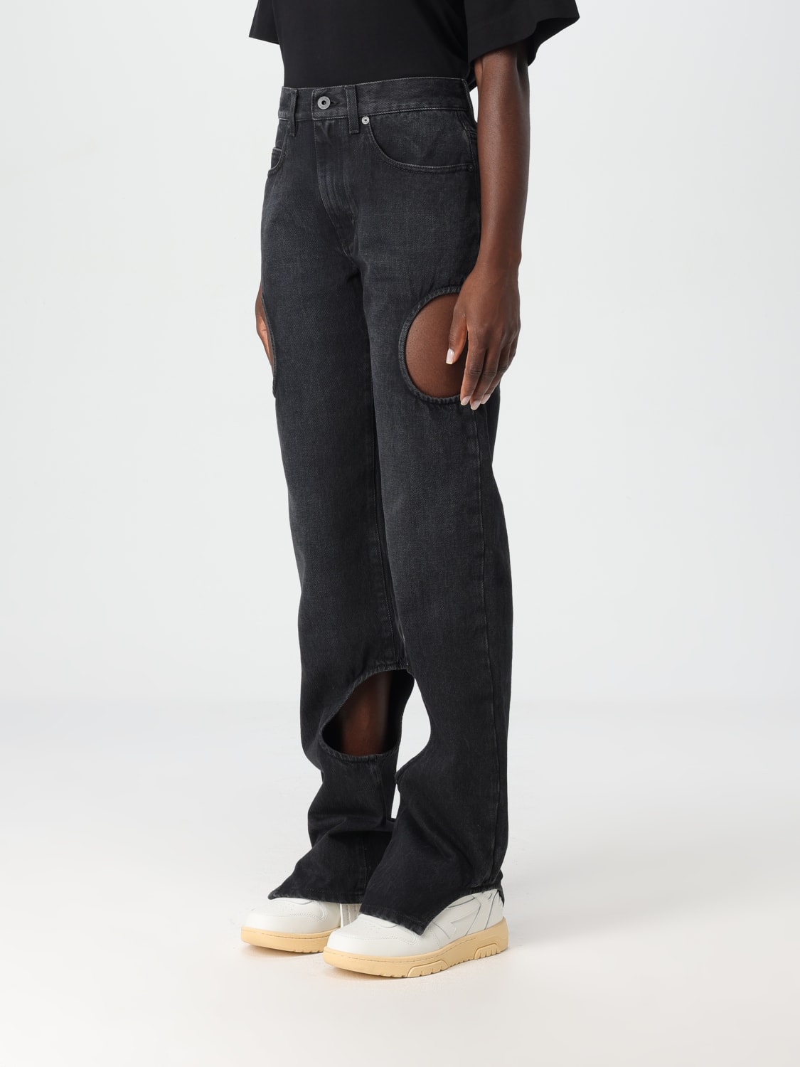 OFF-WHITE JEANS: Jeans woman Off-white, Black - Img 4