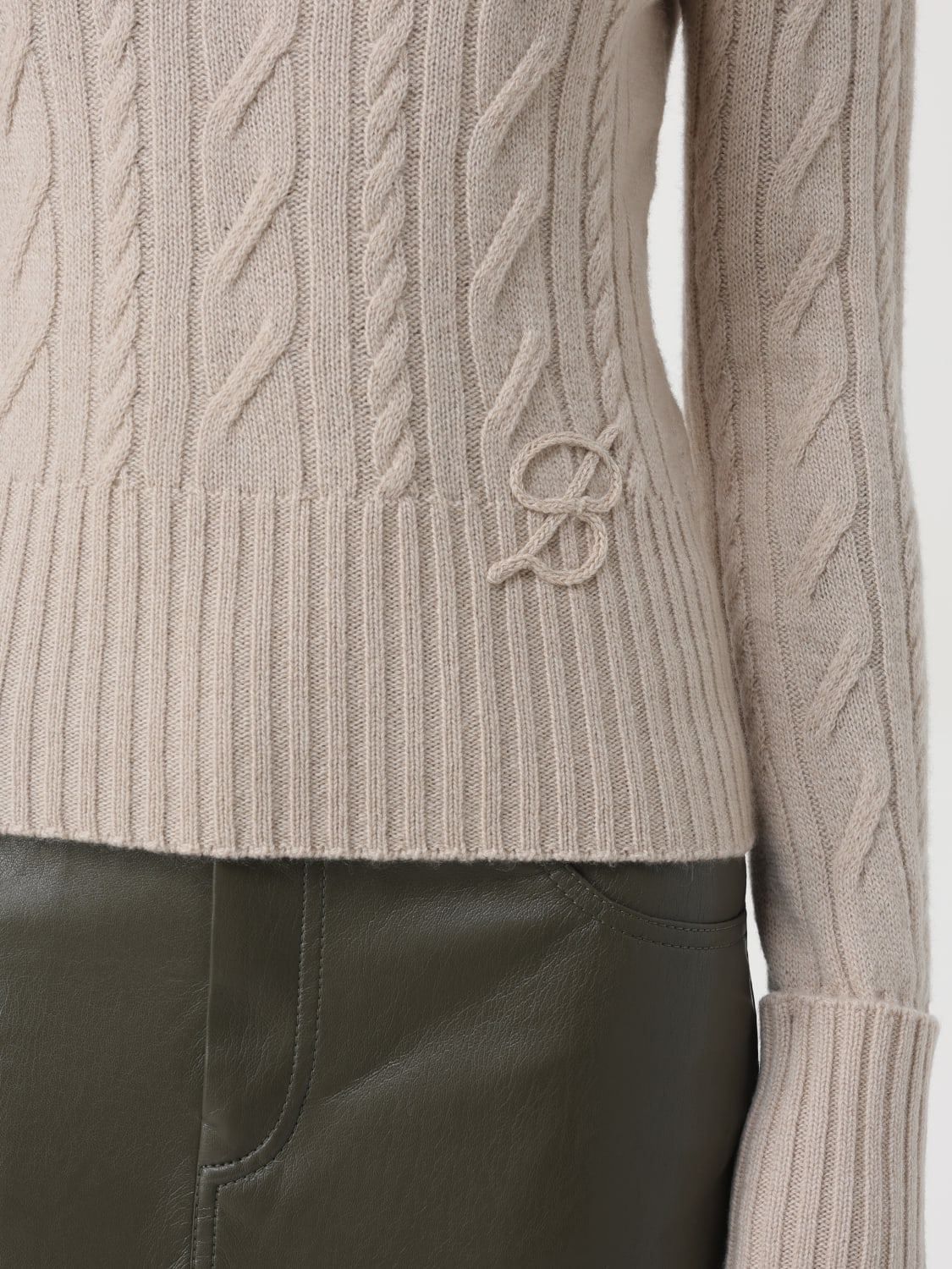 BLUMARINE MAGLIA: Maglia in cashmere a trecce Blumarine, Burro - Img 4