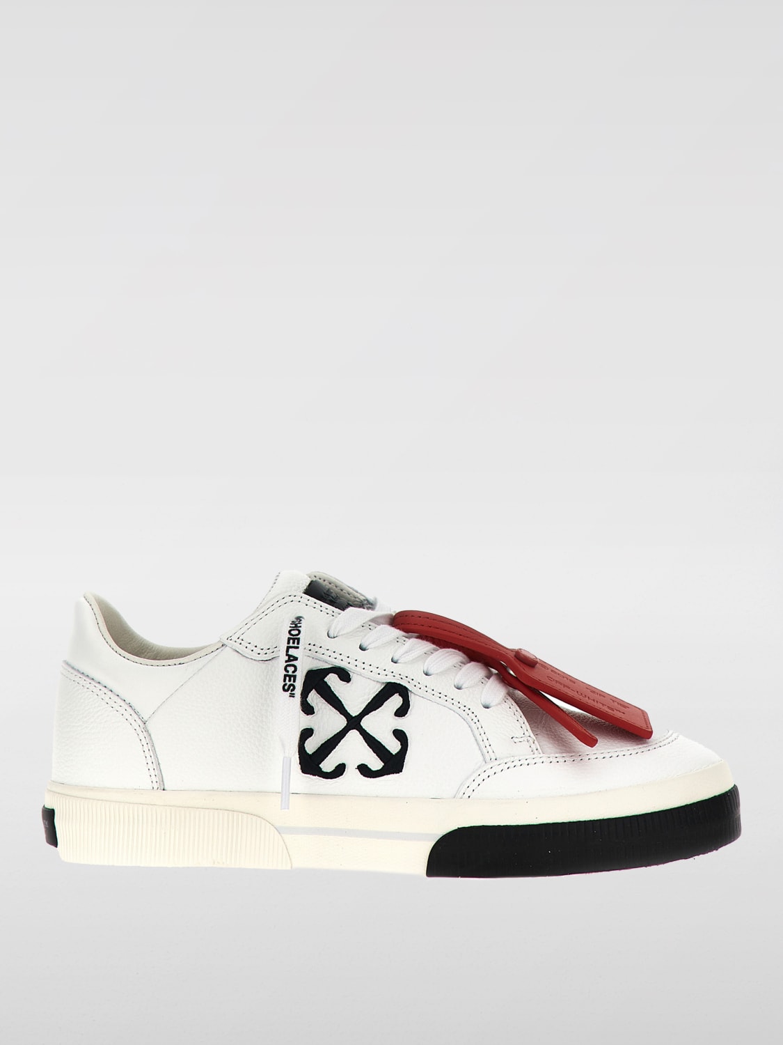 Giglio Sneakers New Vulcanized Off-White in pelle a grana