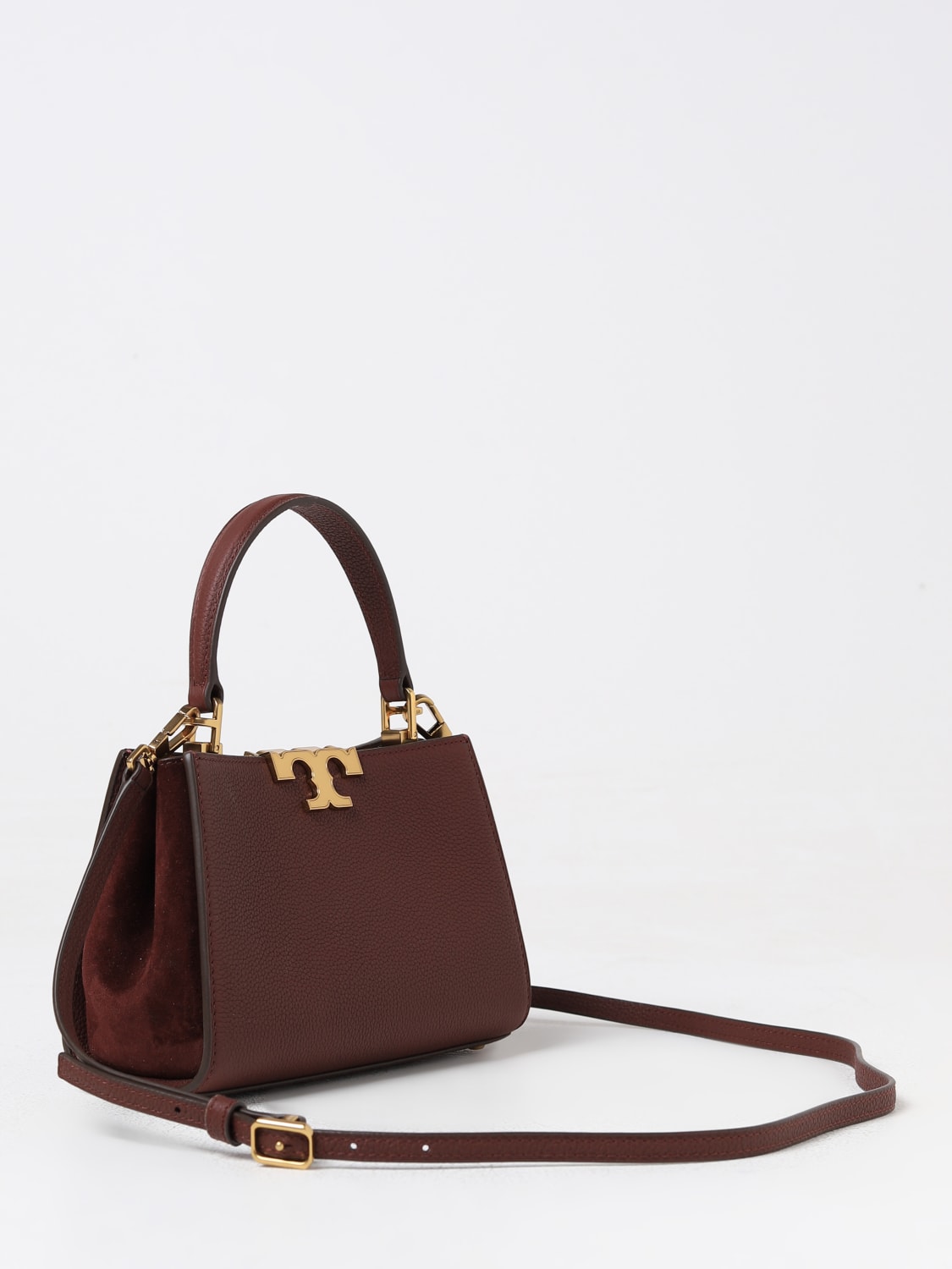 ハンドバッグ TORY BURCH Woman Handbag Brown 154817 250 Mini Eleanor Pebbled Satchel: Women's Designer Crossbody