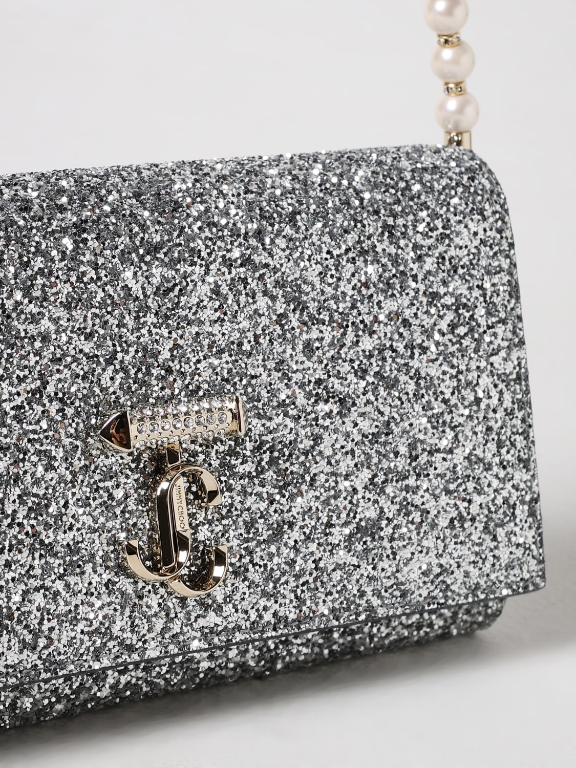 JIMMY CHOO シルバー ボディバッグ／シルバー シルバーヴィンテージメタリックレザーを使用したジミー チュウ