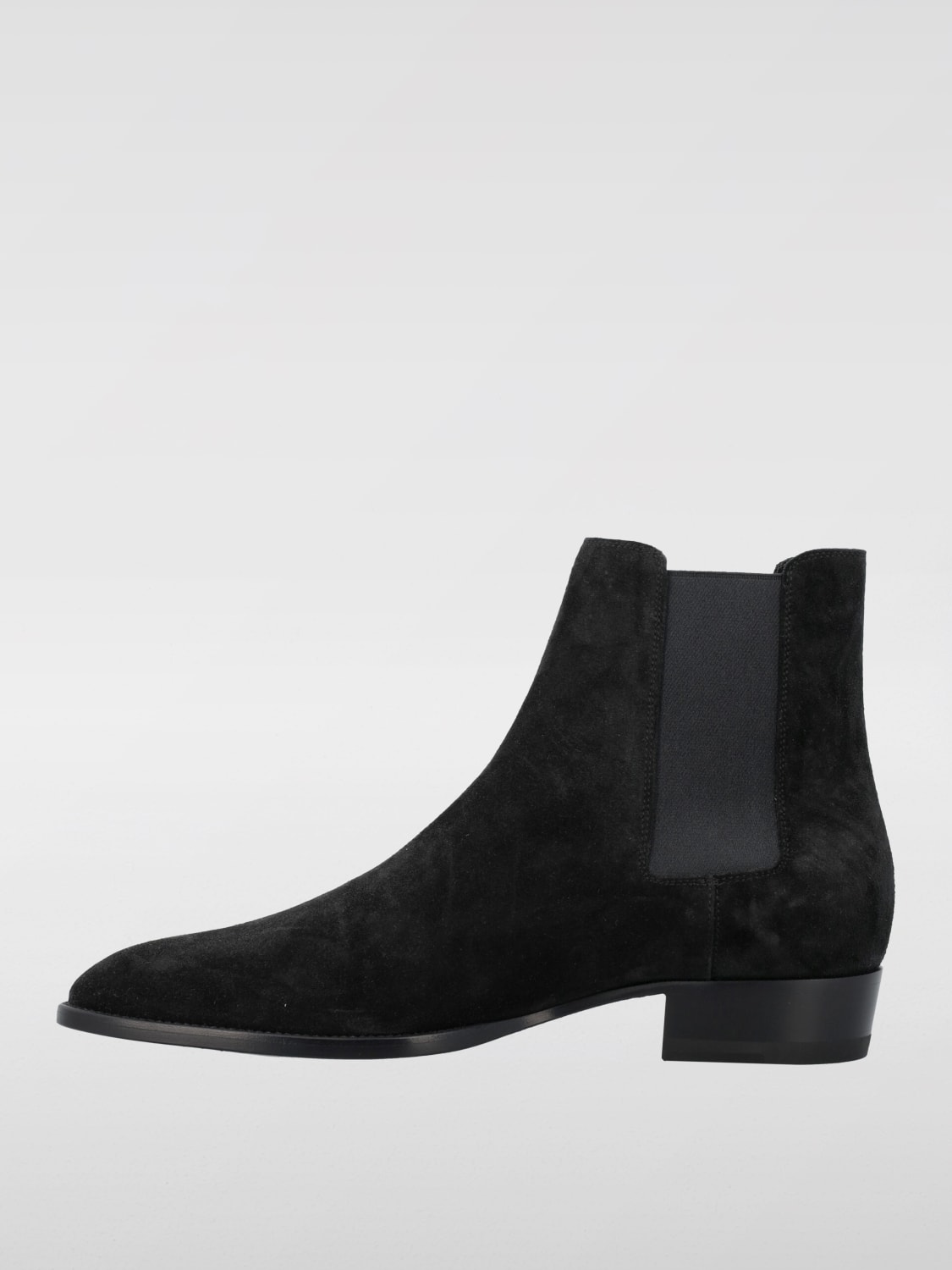 SAINT LAURENT STIVALETTI: Stivaletto Wyatt Saint Laurent in camoscio , Nero - Img 4