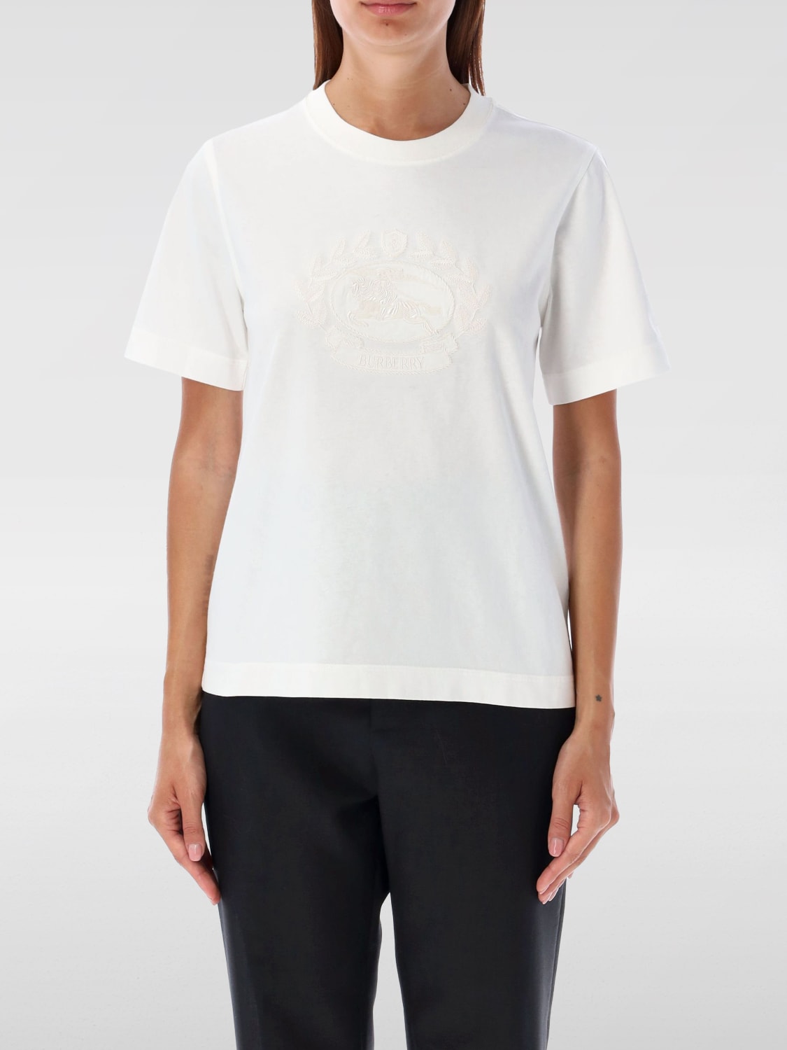 BURBERRY T-SHIRT: T-shirt femme Burberry, Blanc - Img 1