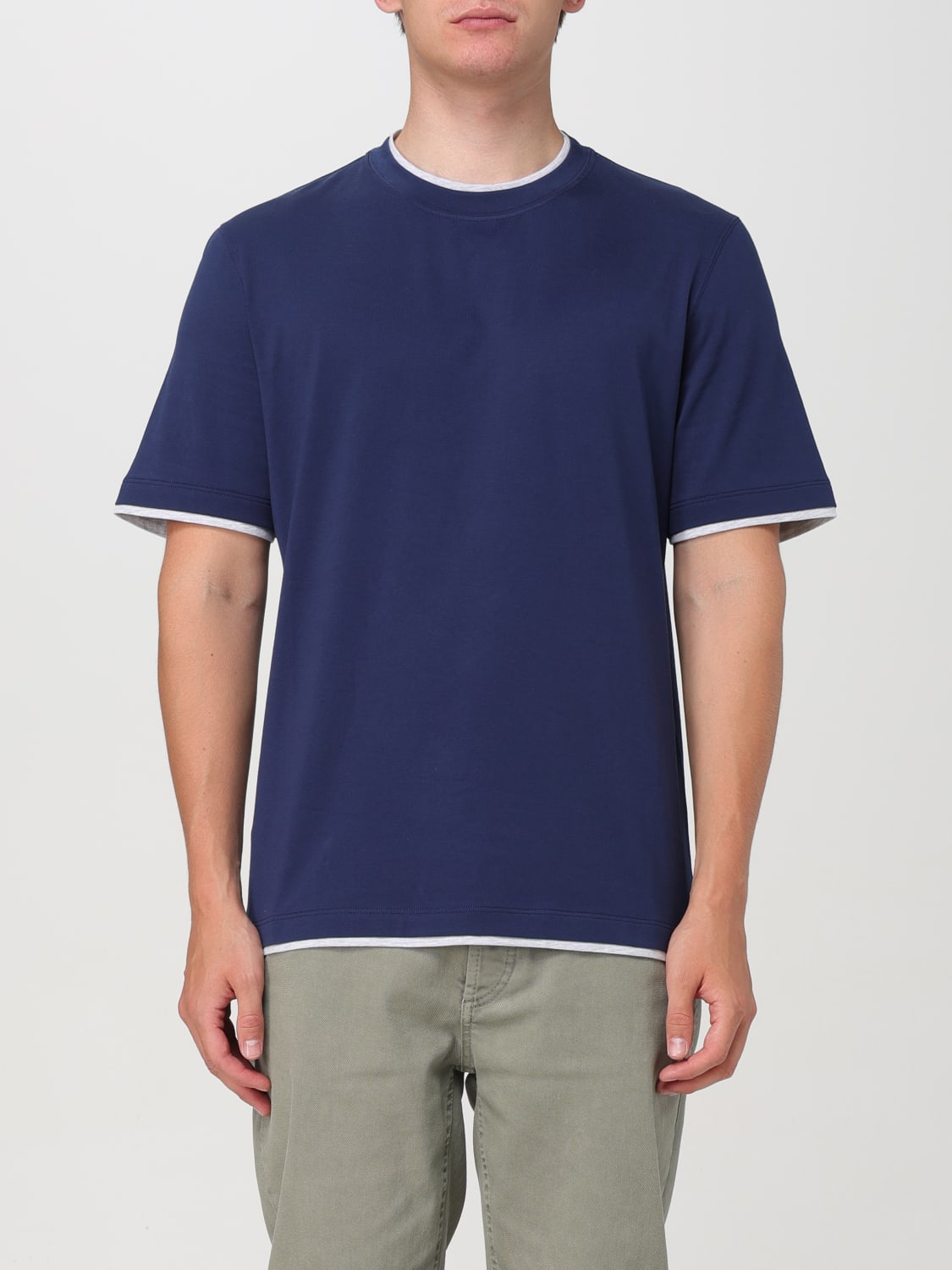 BRUNELLO CUCINELLI T-SHIRT: T-shirt men Brunello Cucinelli, Blue - Img 1