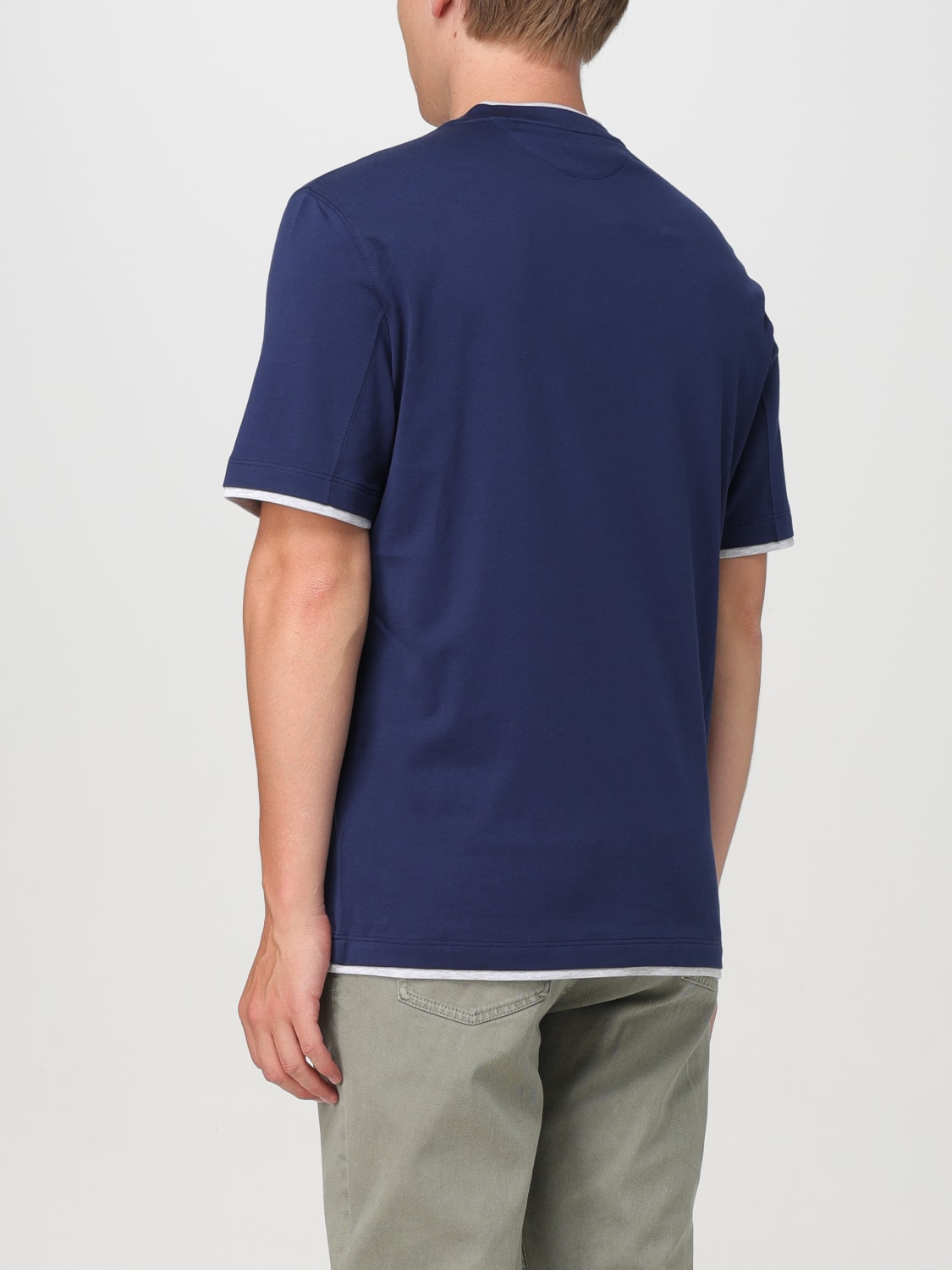 BRUNELLO CUCINELLI T-SHIRT: T-shirt men Brunello Cucinelli, Blue - Img 3