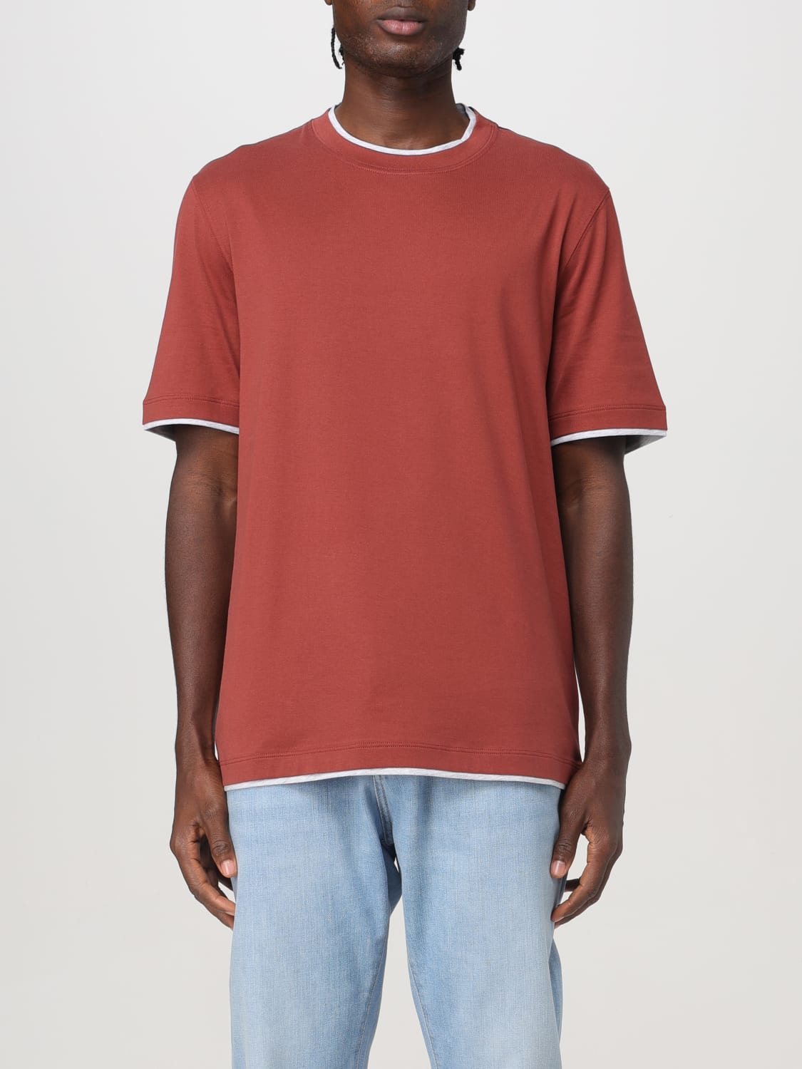 BRUNELLO CUCINELLI T-SHIRT: T-shirt men Brunello Cucinelli, Red - Img 1