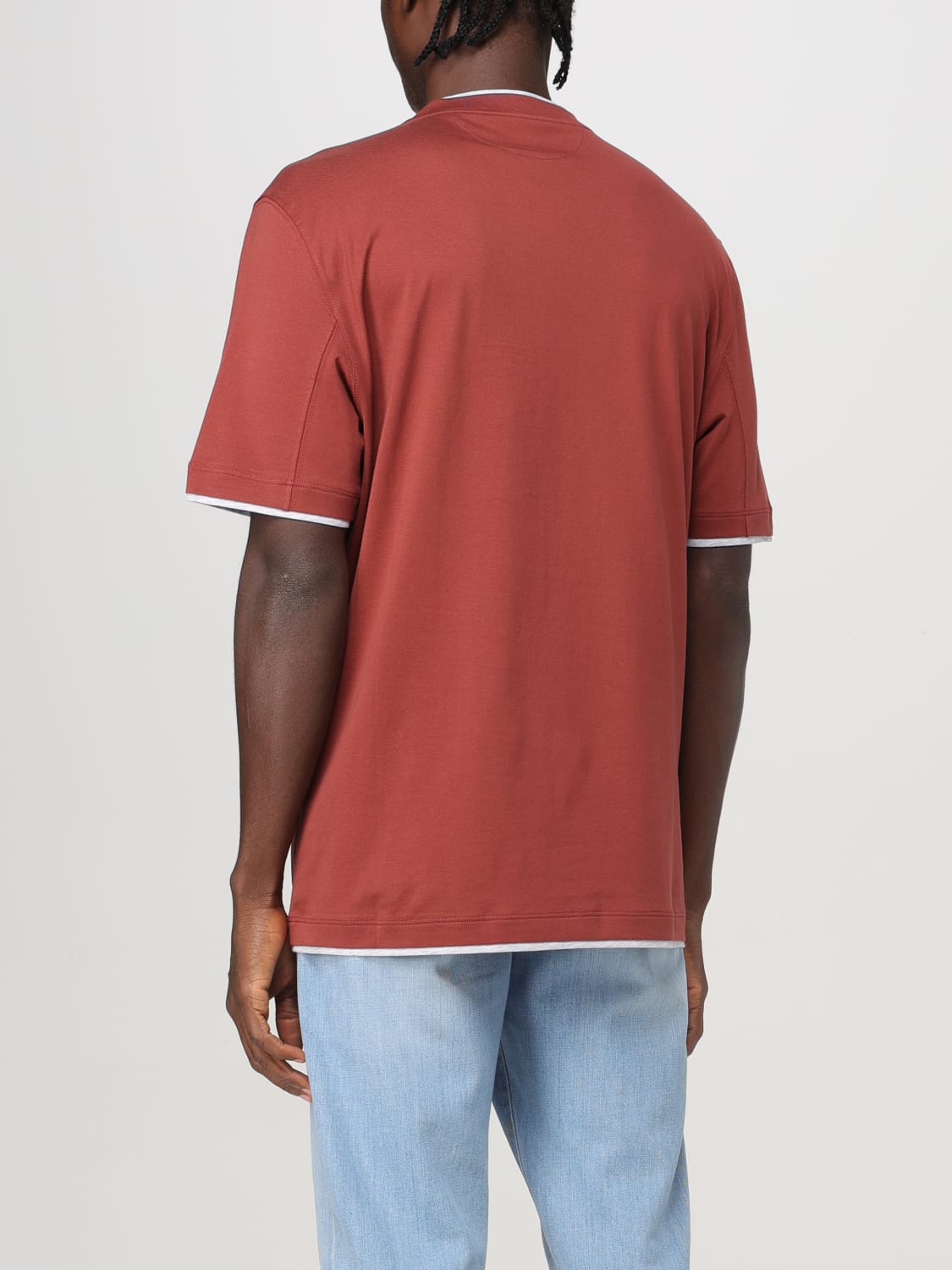 BRUNELLO CUCINELLI T-SHIRT: T-shirt men Brunello Cucinelli, Red - Img 3