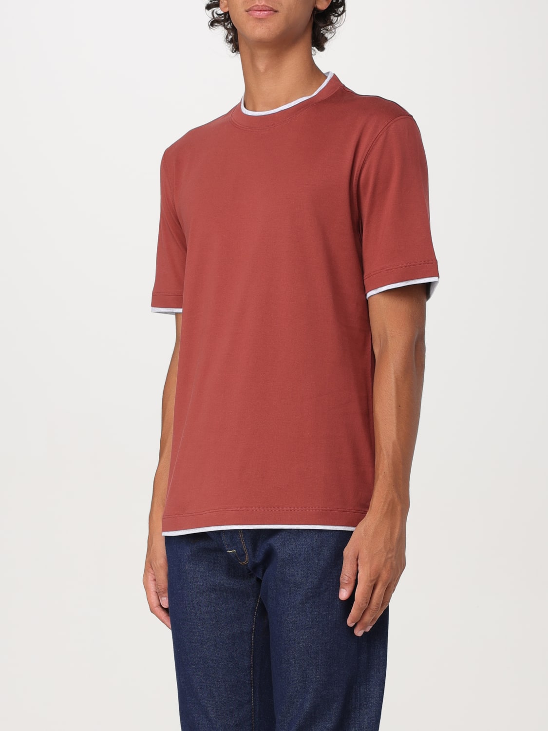 BRUNELLO CUCINELLI T-SHIRT: T-shirt herren Brunello Cucinelli, Braun - Img 4