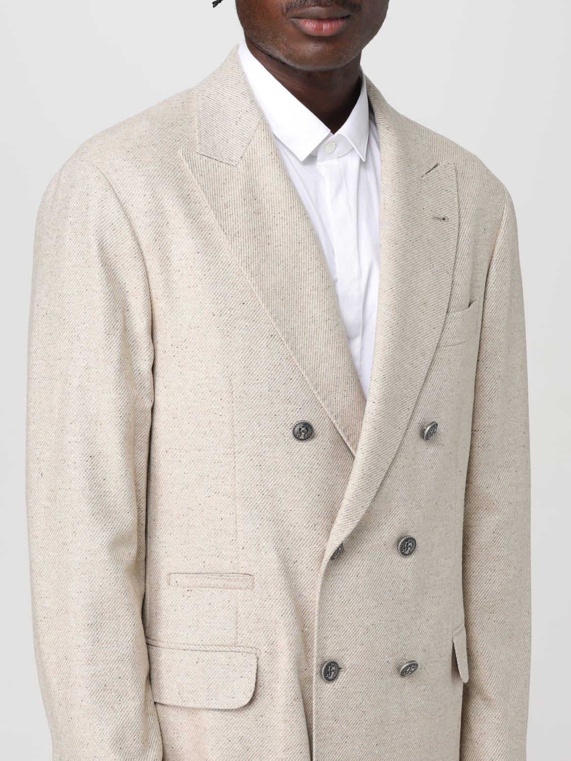 BRUNELLO CUCINELLI BLAZER: Blazer a doppiopetto Brunello Cucinelli, Beige - Img 5