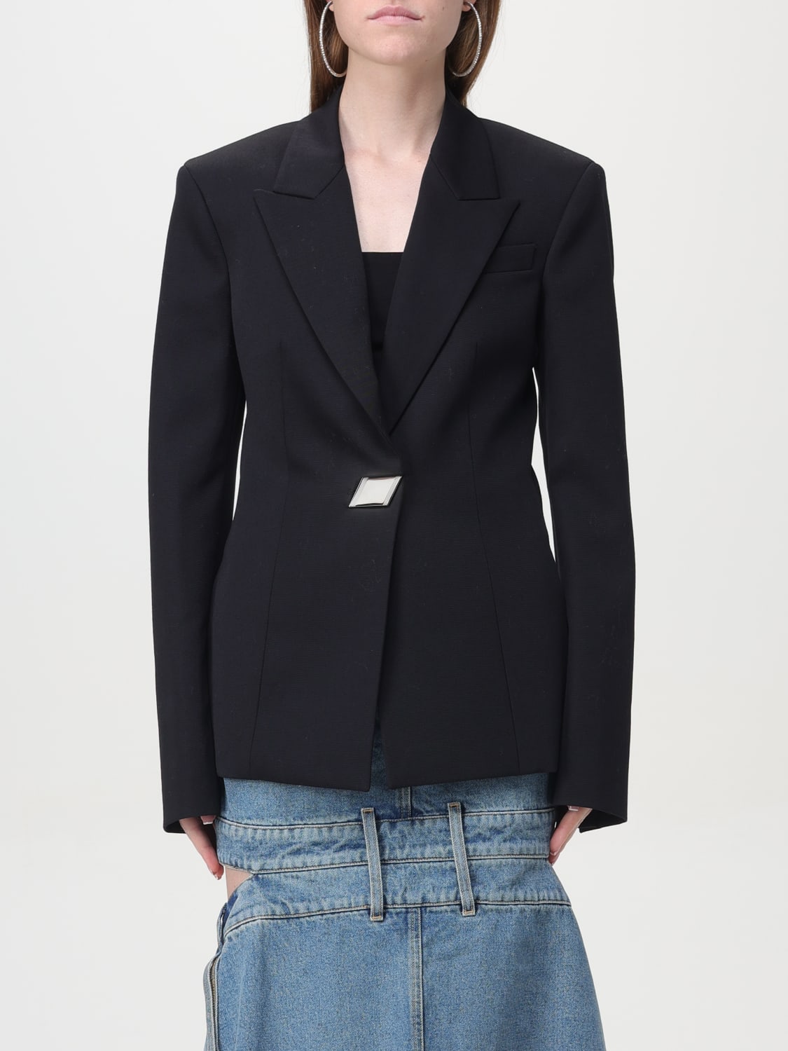 THE ATTICO BLAZER: Blazer The Attico in lana vergine , Nero - Img 1