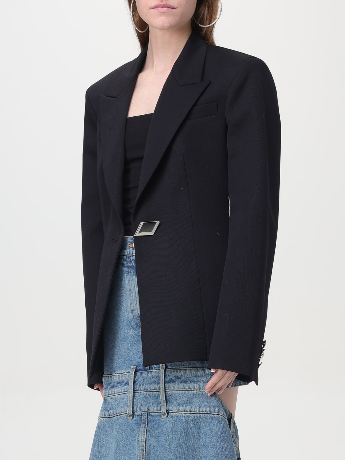 THE ATTICO BLAZER: Blazer The Attico in lana vergine , Nero - Img 4