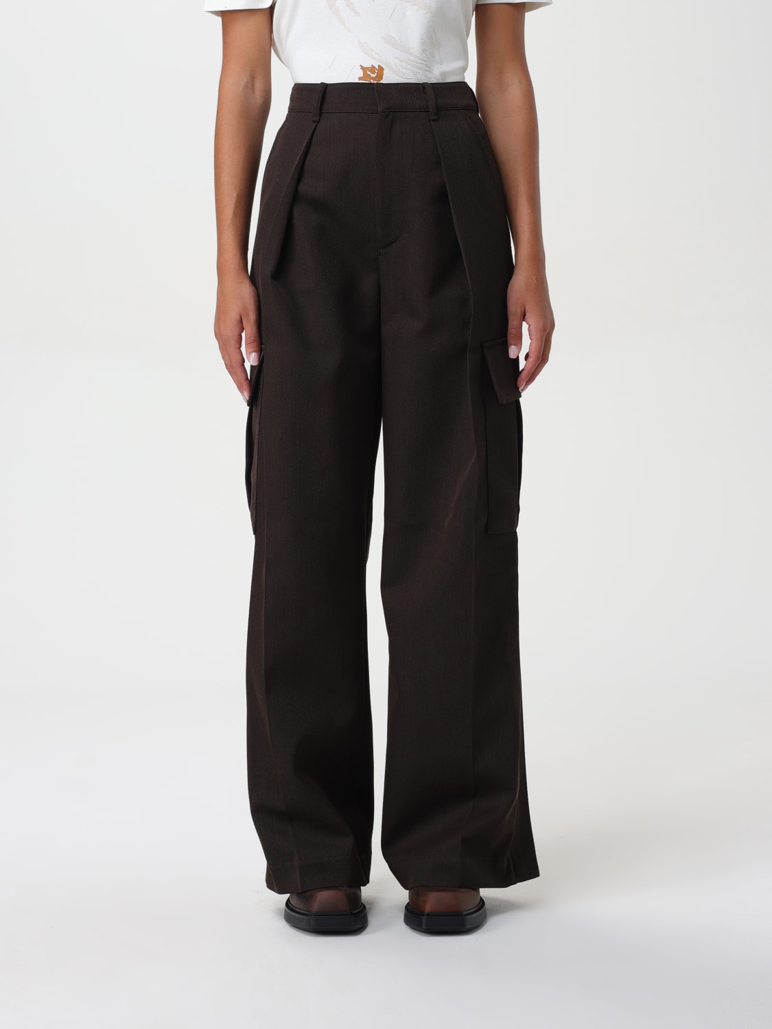 BURBERRY PANTS: Pants woman Burberry, Brown - Img 1