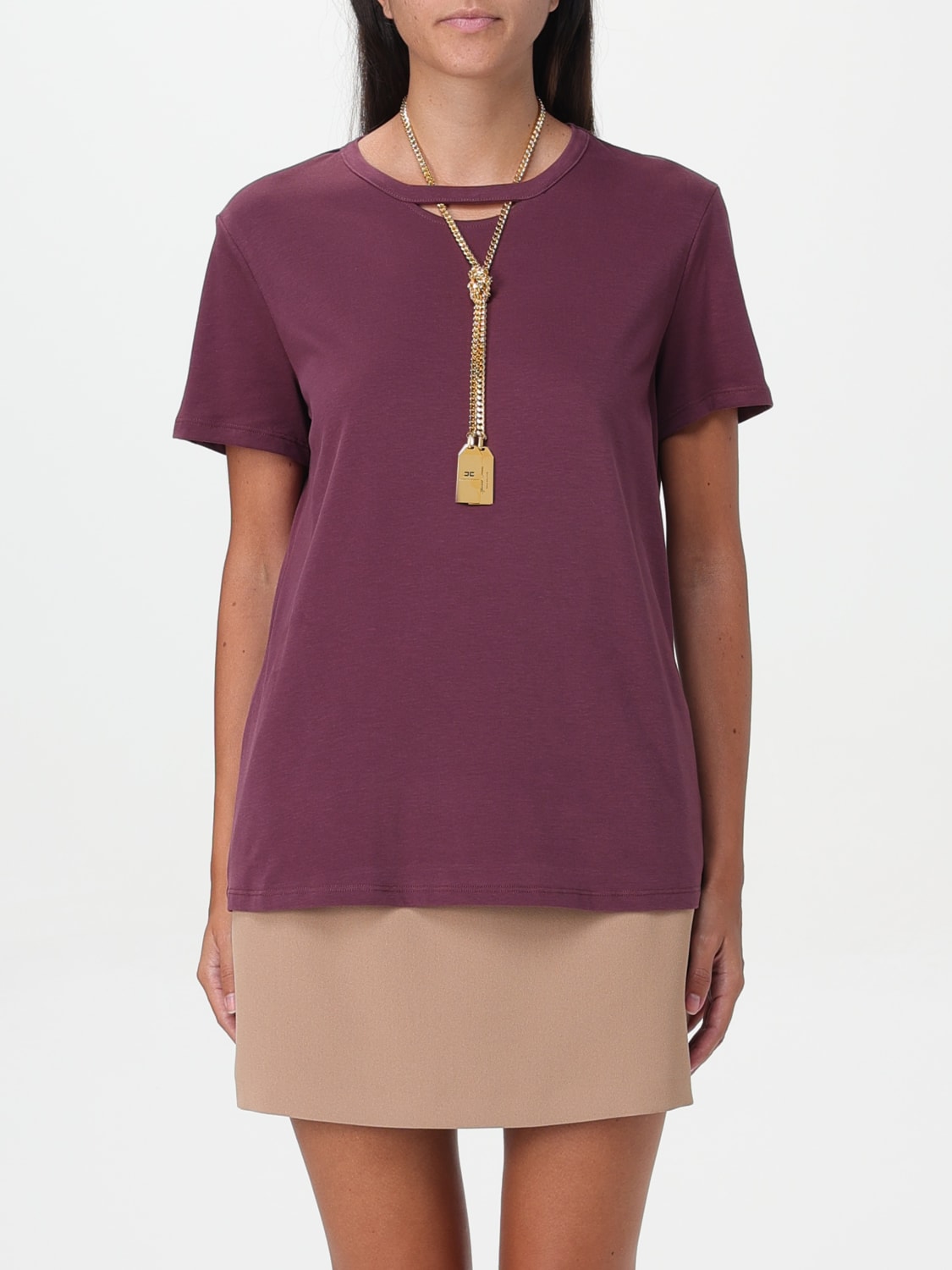 ELISABETTA FRANCHI T-SHIRT: T-shirt woman Elisabetta Franchi, Burgundy - Img 1