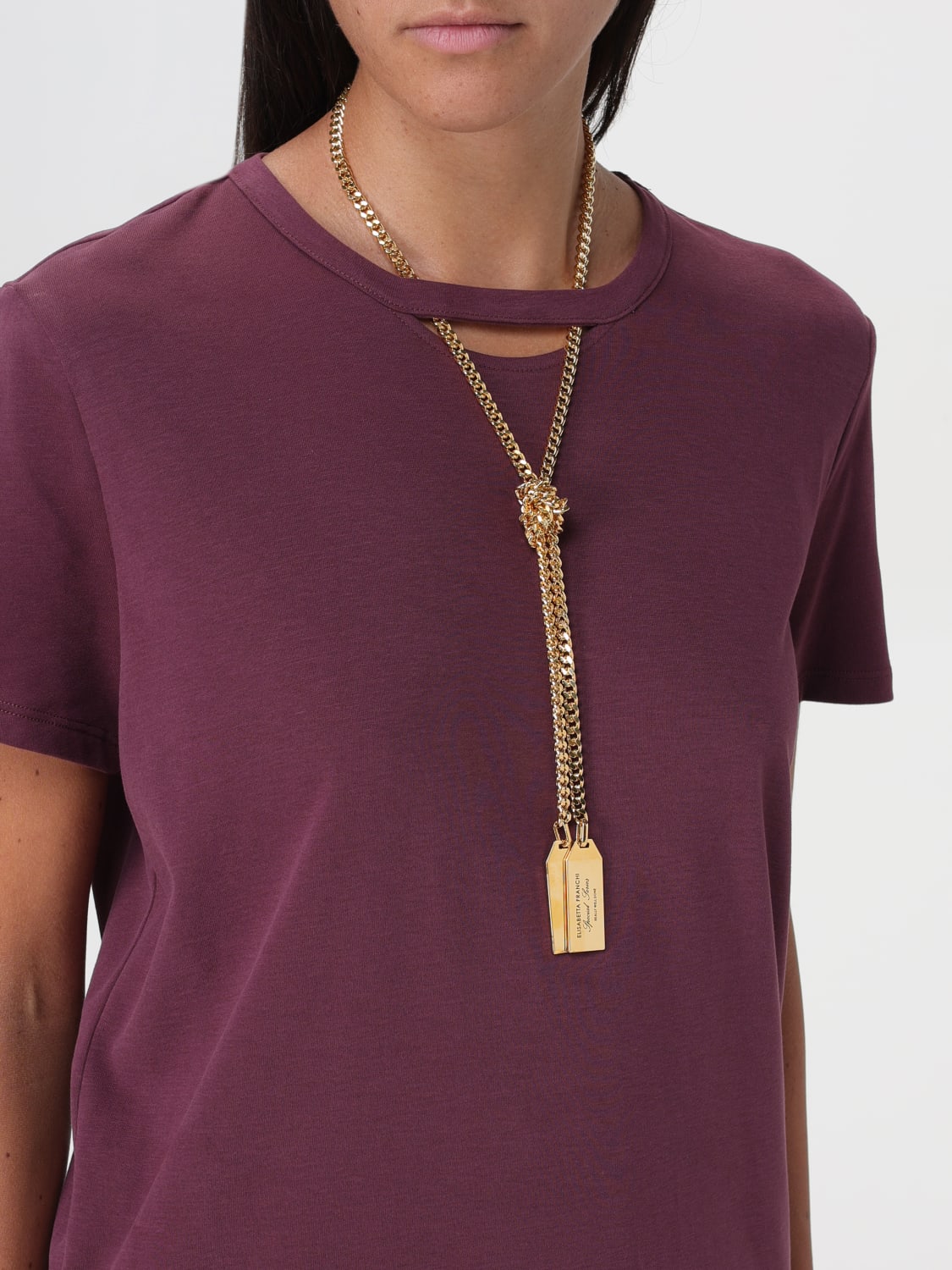 ELISABETTA FRANCHI T-SHIRT: T-shirt woman Elisabetta Franchi, Burgundy - Img 3