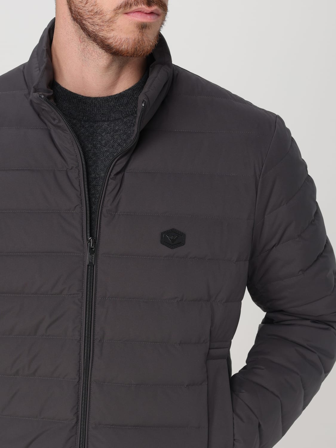 EMPORIO ARMANI GIACCA: Giubbotto Emporio Armani in nylon trapuntato , Grigio - Img 4