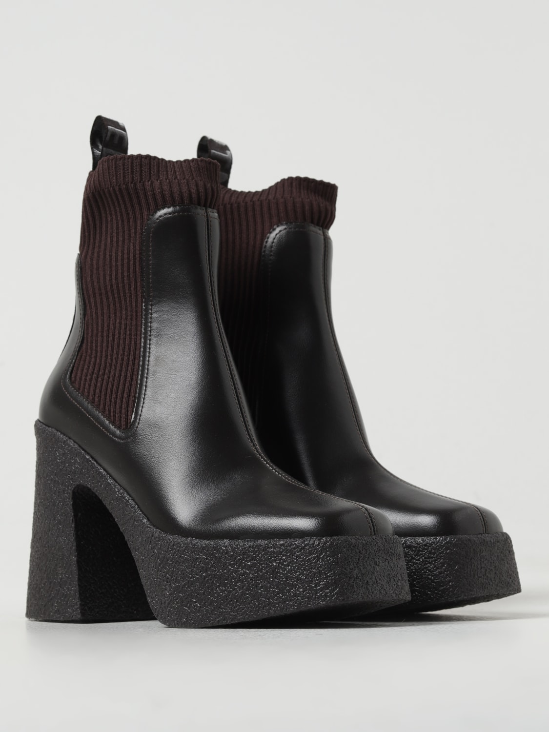 STELLA MCCARTNEY BOTTINES PLATES: Bottes femme Stella McCartney, Marron - Img 2