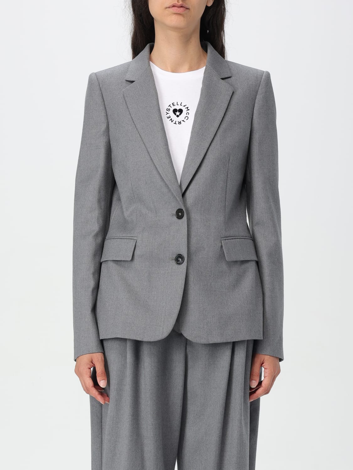 STELLA MCCARTNEY BLAZER: Blazer a monopetto Stella McCartney, Grigio - Img 1