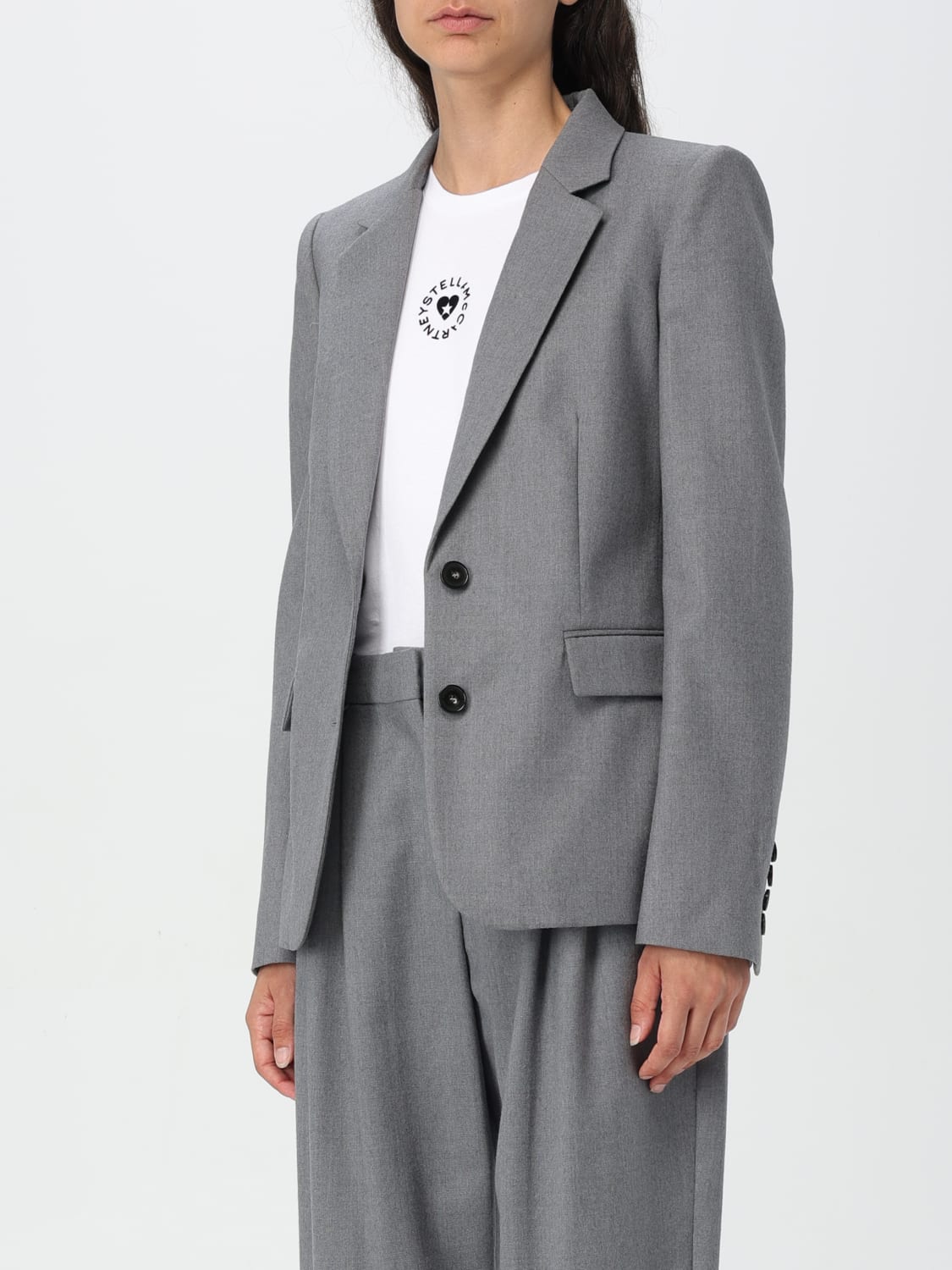 STELLA MCCARTNEY BLAZER: Blazer a monopetto Stella McCartney, Grigio - Img 4