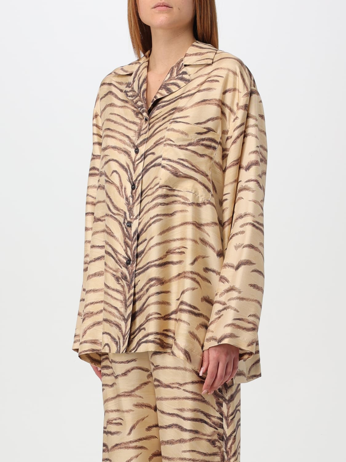 STELLA MCCARTNEY CAMICIA: Camicia Stella McCartney in seta stampa animalier , Naturale - Img 4