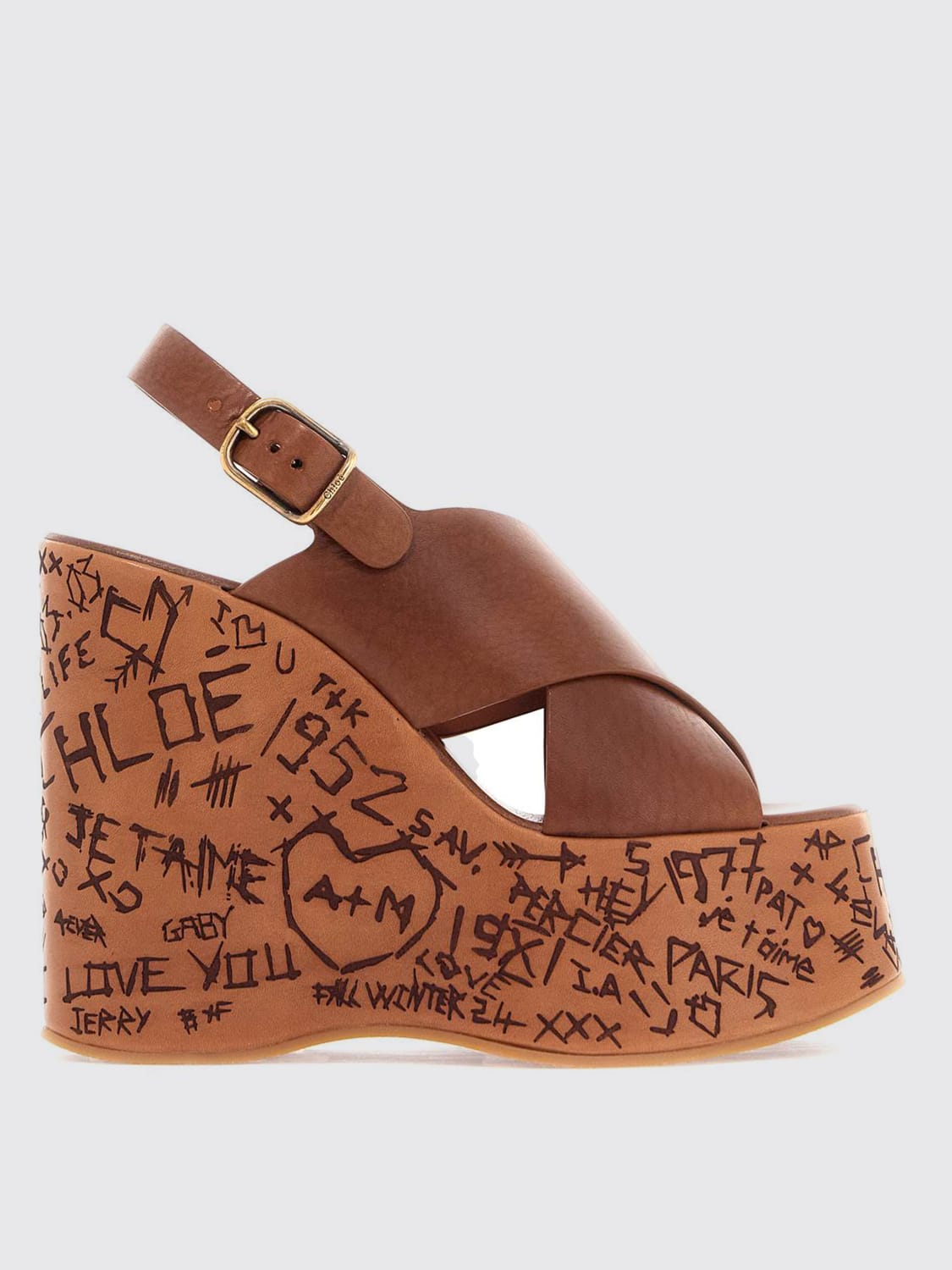 CHLOÉ WEDGE SHOES: Shoes woman ChloÉ, Brown - Img 1