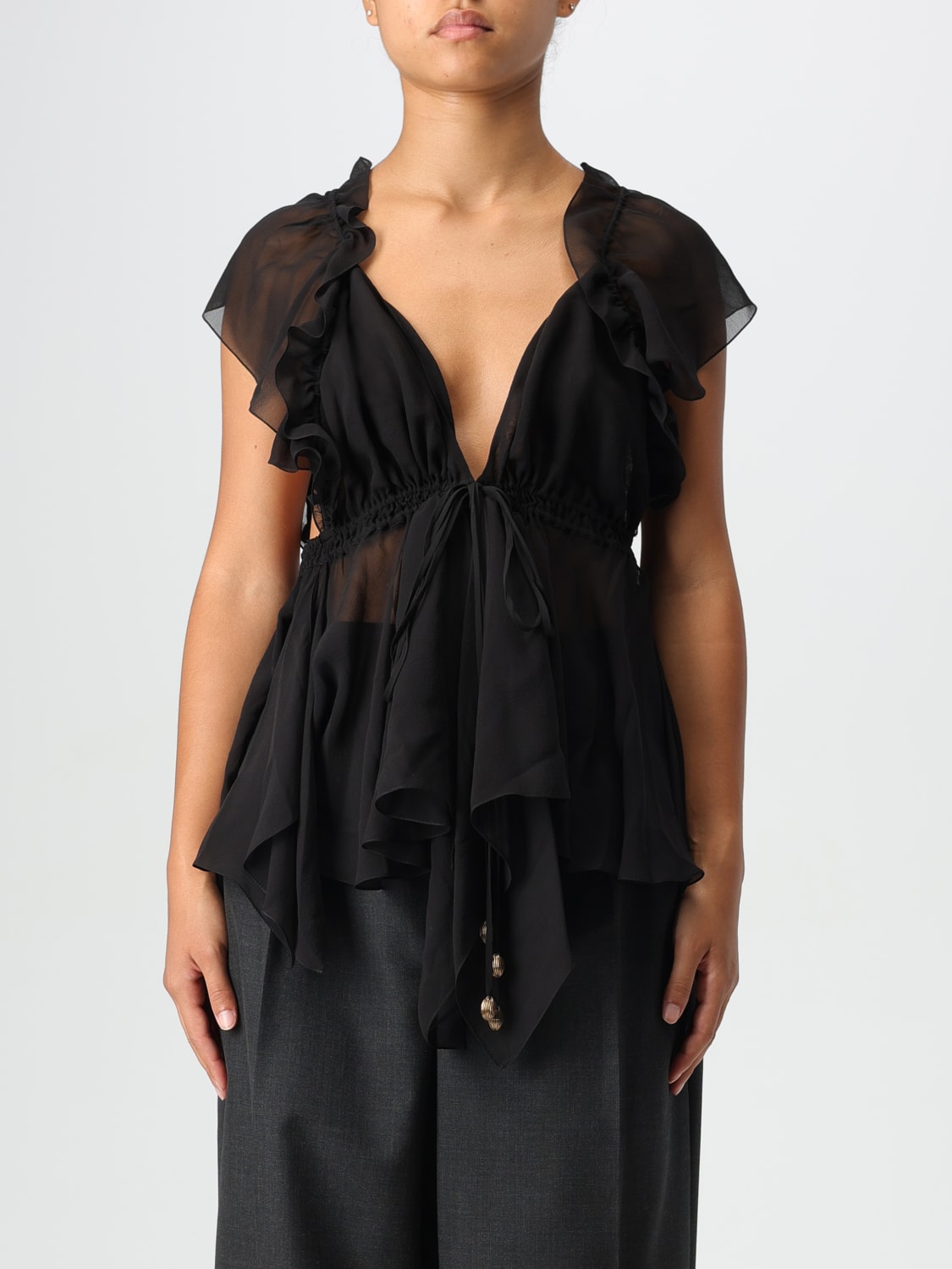 CHLOÉ TOP: Camisa mujer ChloÉ, Negro - Img 1