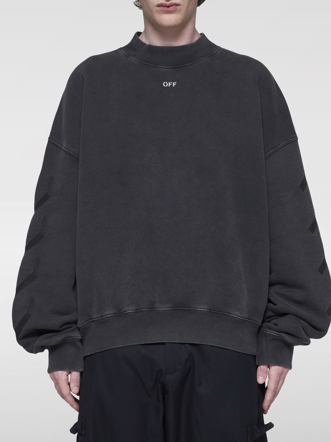 OFF-WHITE FELPA: Maglia oversize stampata Off-White, Nero - Img 1