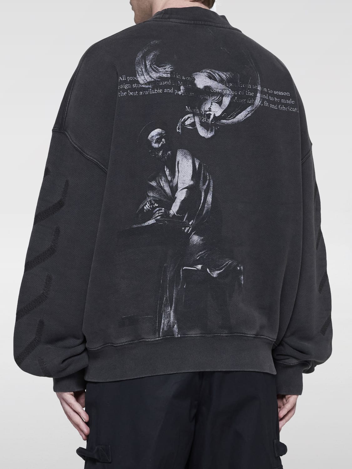 OFF-WHITE FELPA: Maglia oversize stampata Off-White, Nero - Img 2