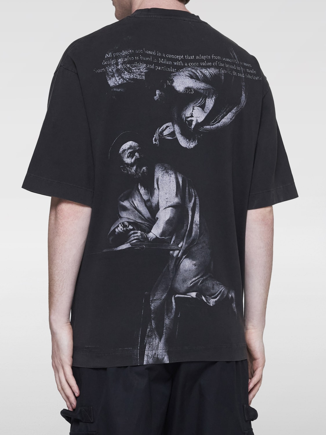 OFF-WHITE T-SHIRT: T-shirt Off-White con stampa grafica posteriore, Nero - Img 2