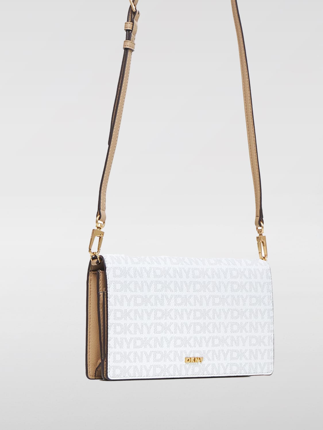 DKNY MINI BAG: Shoulder bag woman Dkny, Beige - Img 3