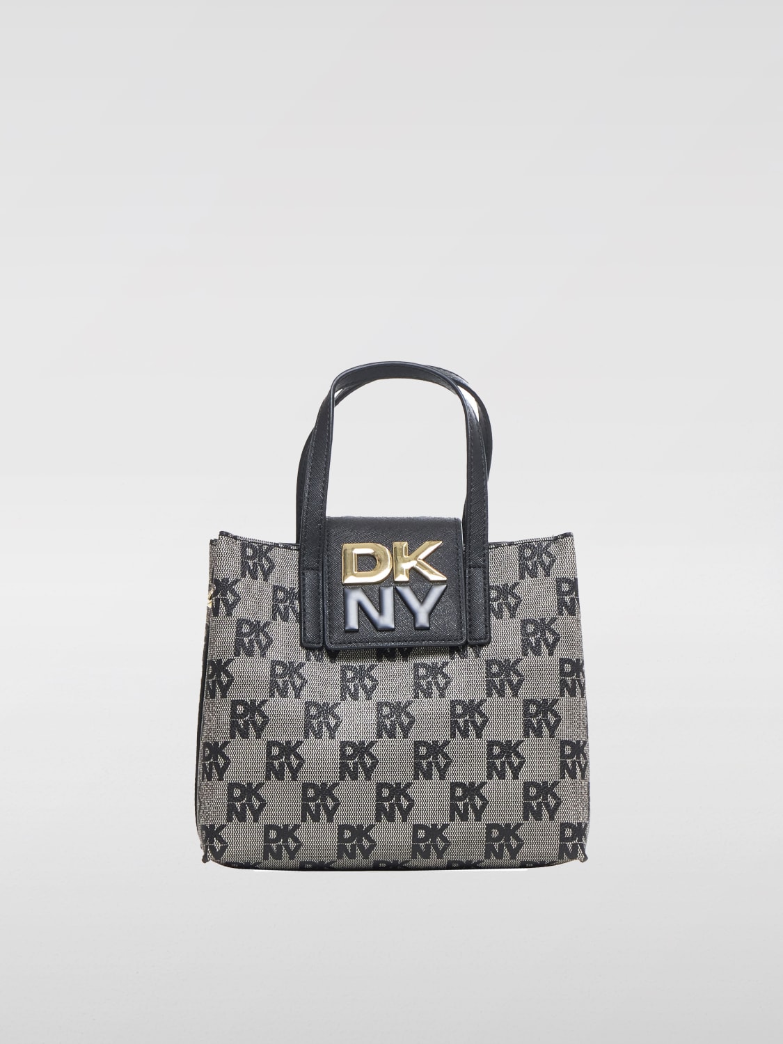 Giglio Borsa Faye Dkny in cotone spalmato con monogram all over