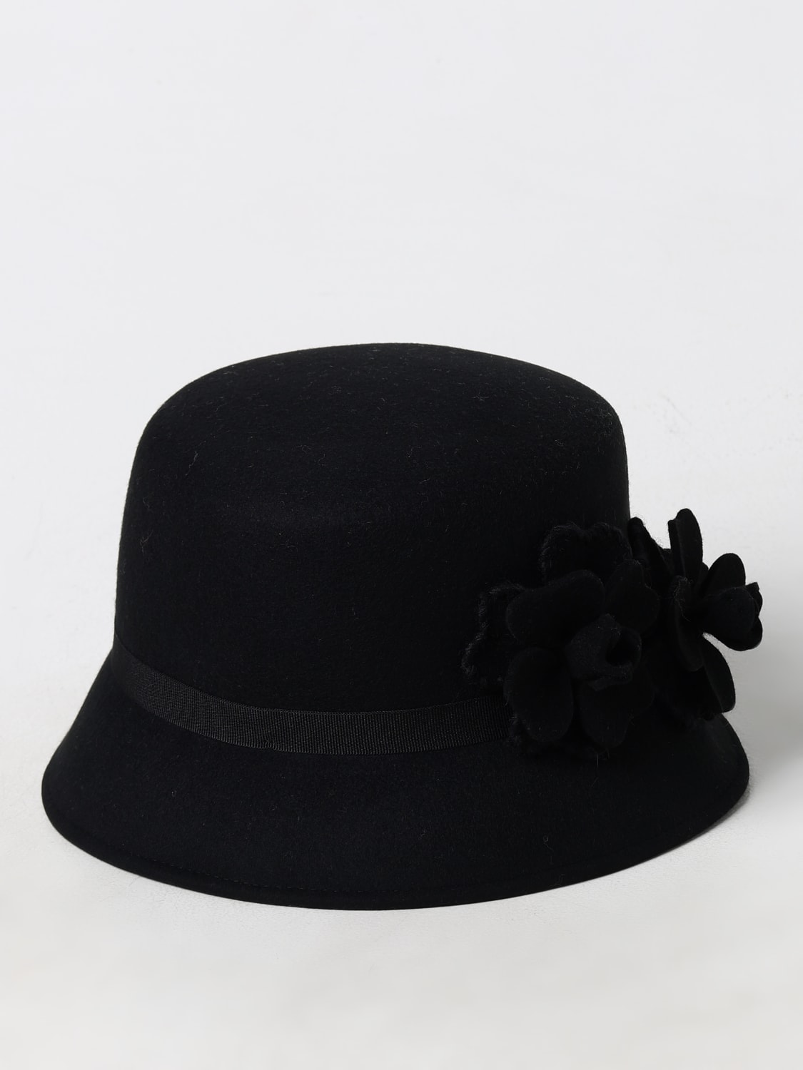 ハット ERMANNO SCERVINO Woman Hat Black D453V305BLF 95708 Ermanno Scervino Black Wool Bucket Hat With Pin | italist