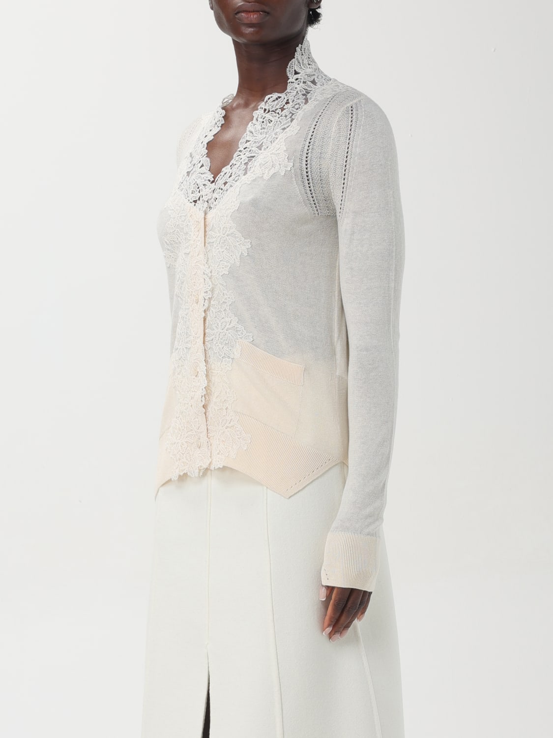 ERMANNO SCERVINO CARDIGAN: Sweater woman Ermanno Scervino, Natural - Img 4