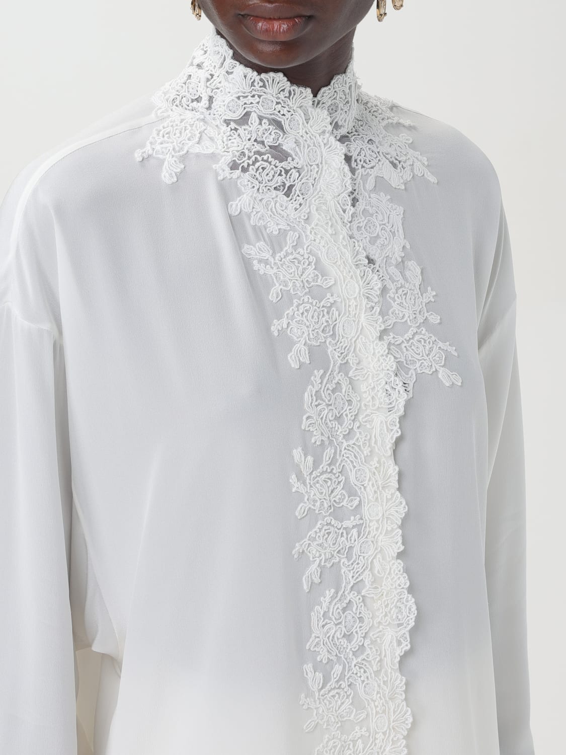 ERMANNO SCERVINO CAMICIA: Camicia Ermanno Scervino in seta e pizzo , Bianco - Img 5