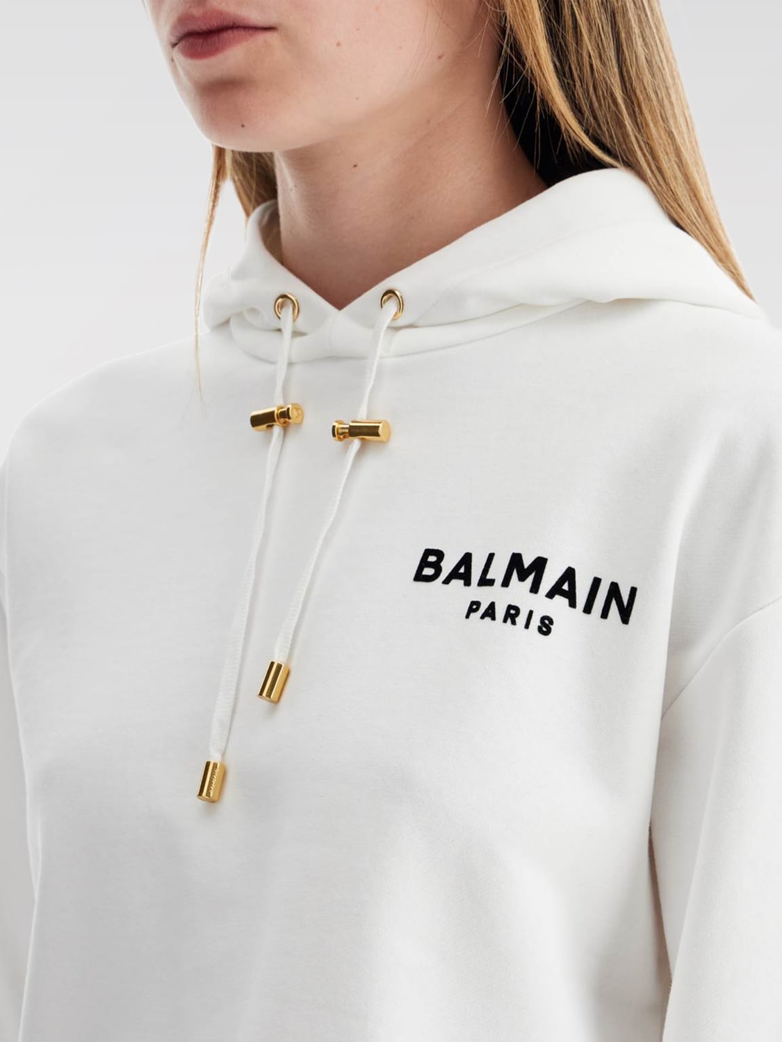 BALMAIN 스웨트셔츠: 스웨트셔츠 여성 Balmain, 화이트 - Img 3