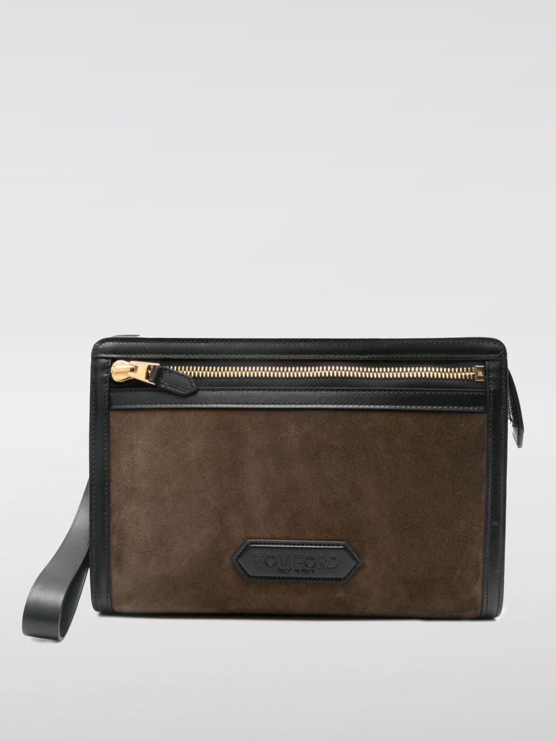 Giglio Pochette con logo Tom Ford in camoscio