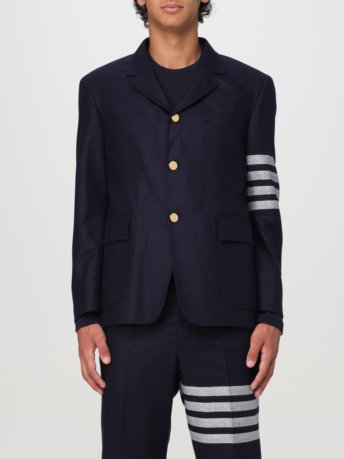 Giglio Blazer a monopetto 4-bar Thom Browne in cotone