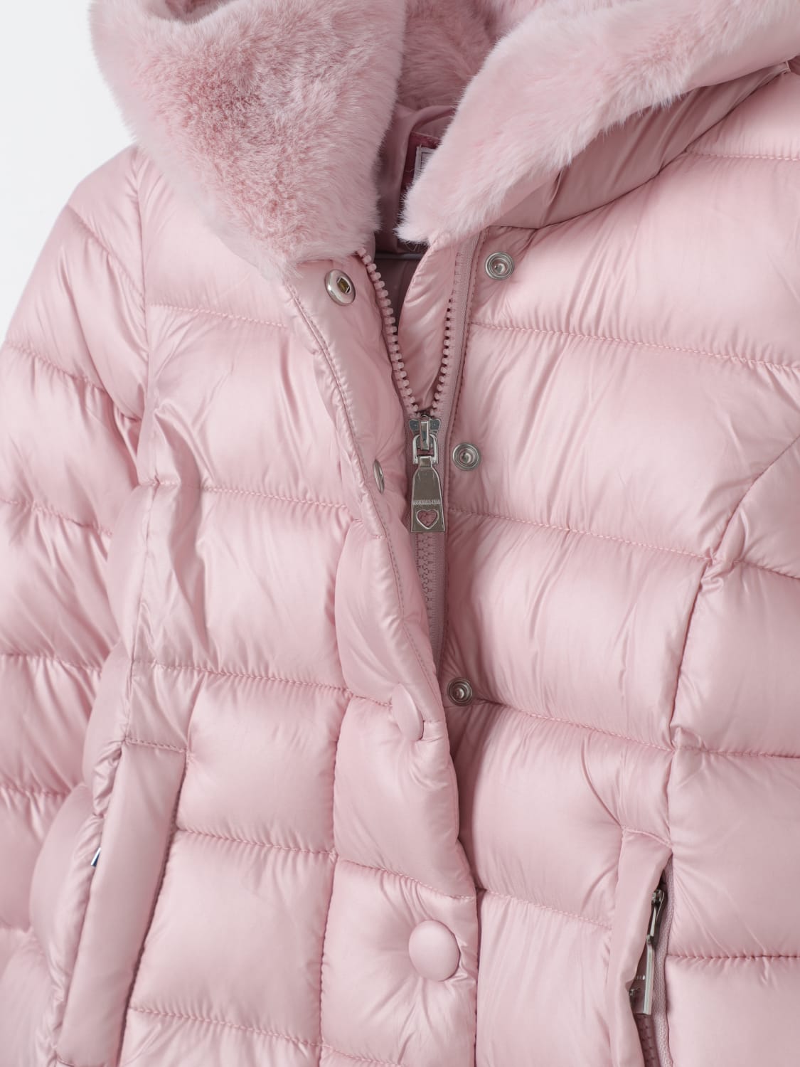 MONNALISA JACKET: Monnalisa quilted nylon down jacket, Onion - Img 3