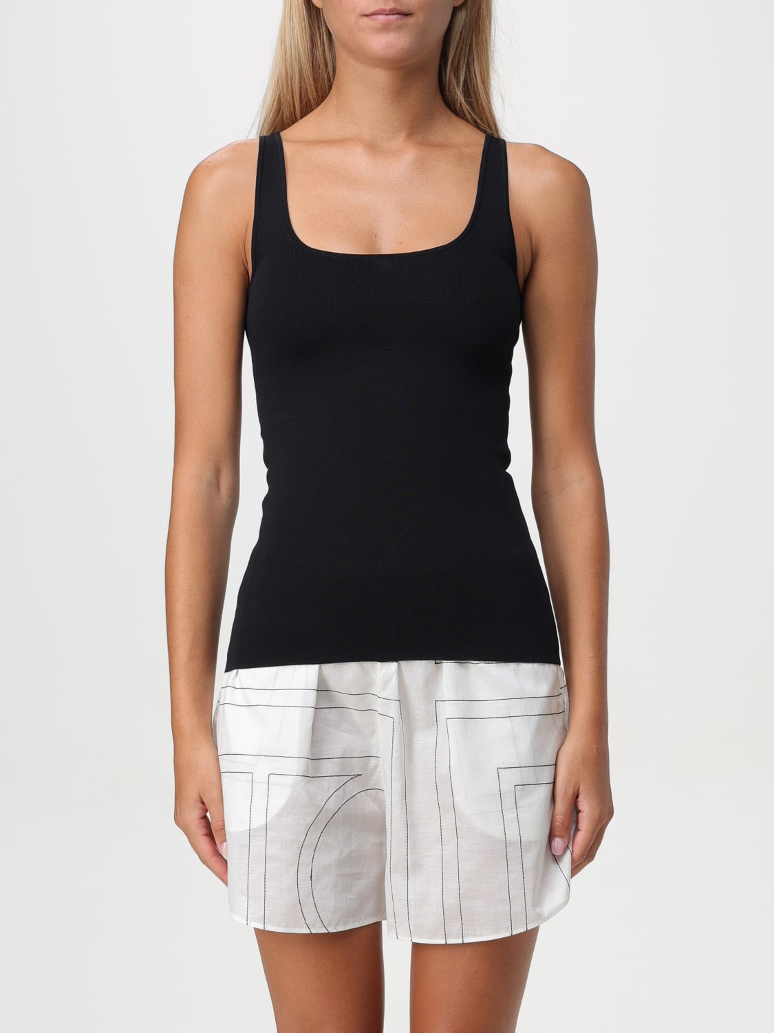 TOTEME T-SHIRT: Toteme basic viscose tank top, Black - Img 1