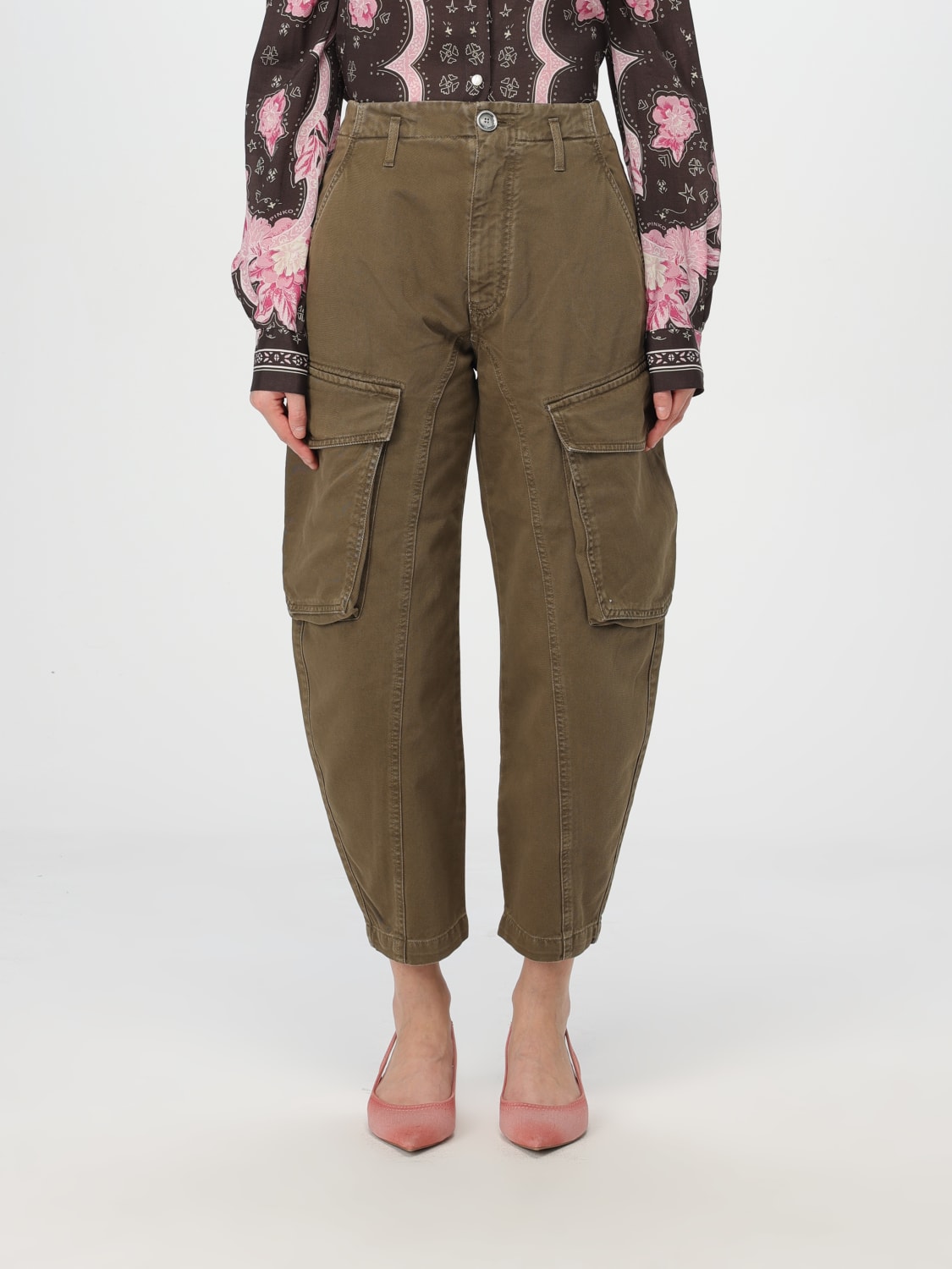 PINKO PANTS: Pants woman Pinko, Green - Img 1