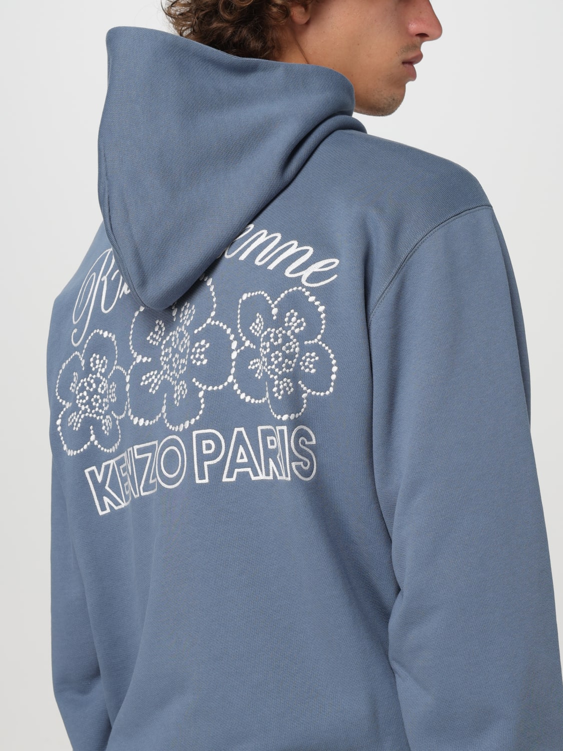 KENZO Felpa con cappuccio e zip Blue Felpa Kenzo FE65SW2294MG online su GIGLIO.COM