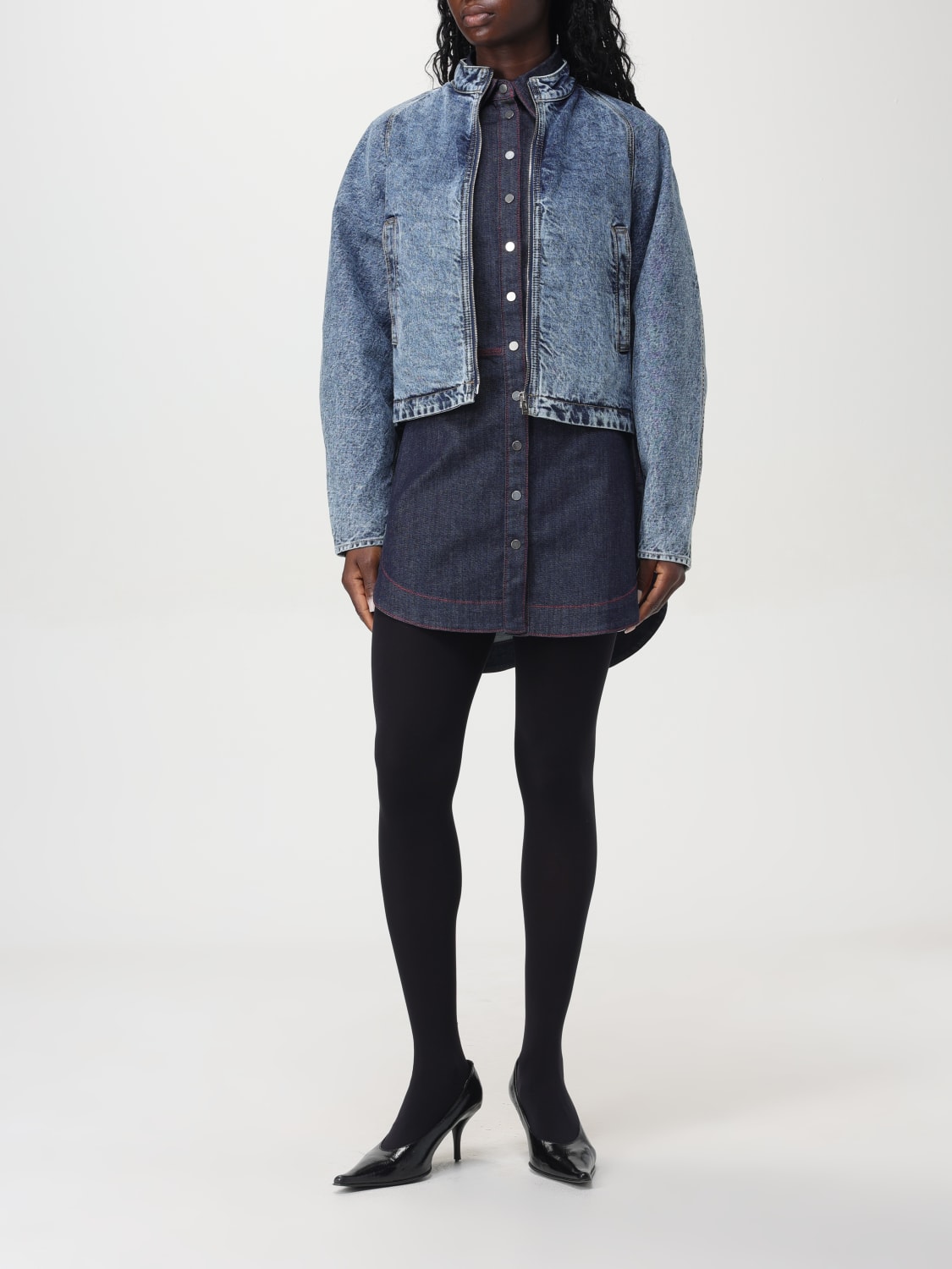 ALAÏA JACKET: Jacket woman AlaÏa, Denim - Img 2