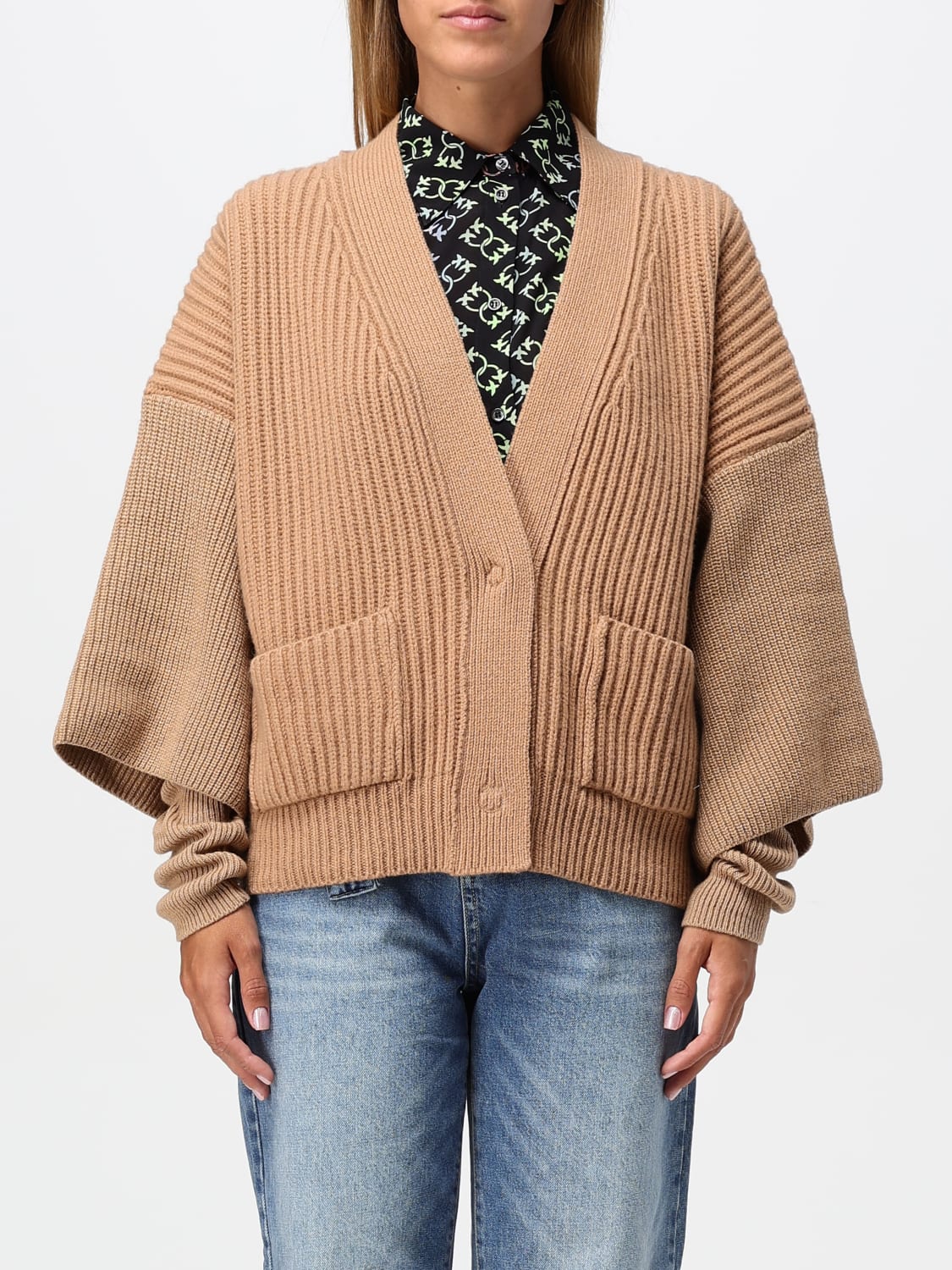 Giglio Cardigan a coste Pinko in lana e cashmere