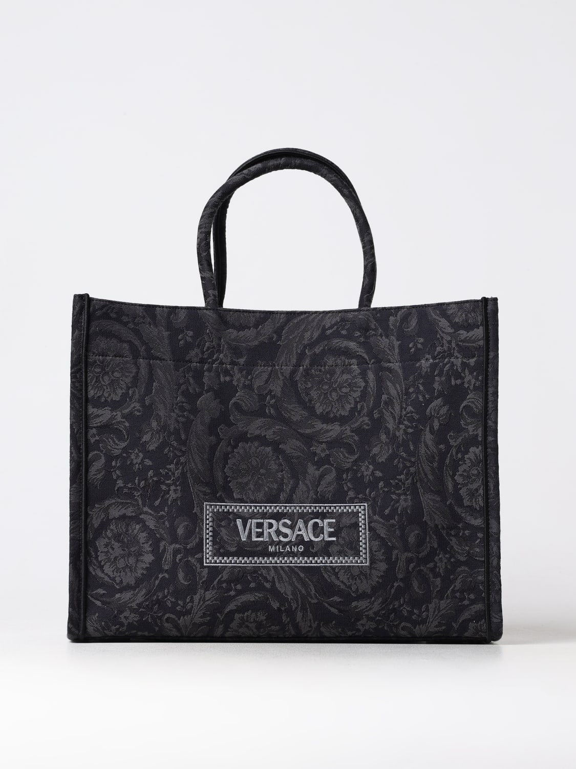 Giglio Borsa Baroque Versace in cotone jacquard