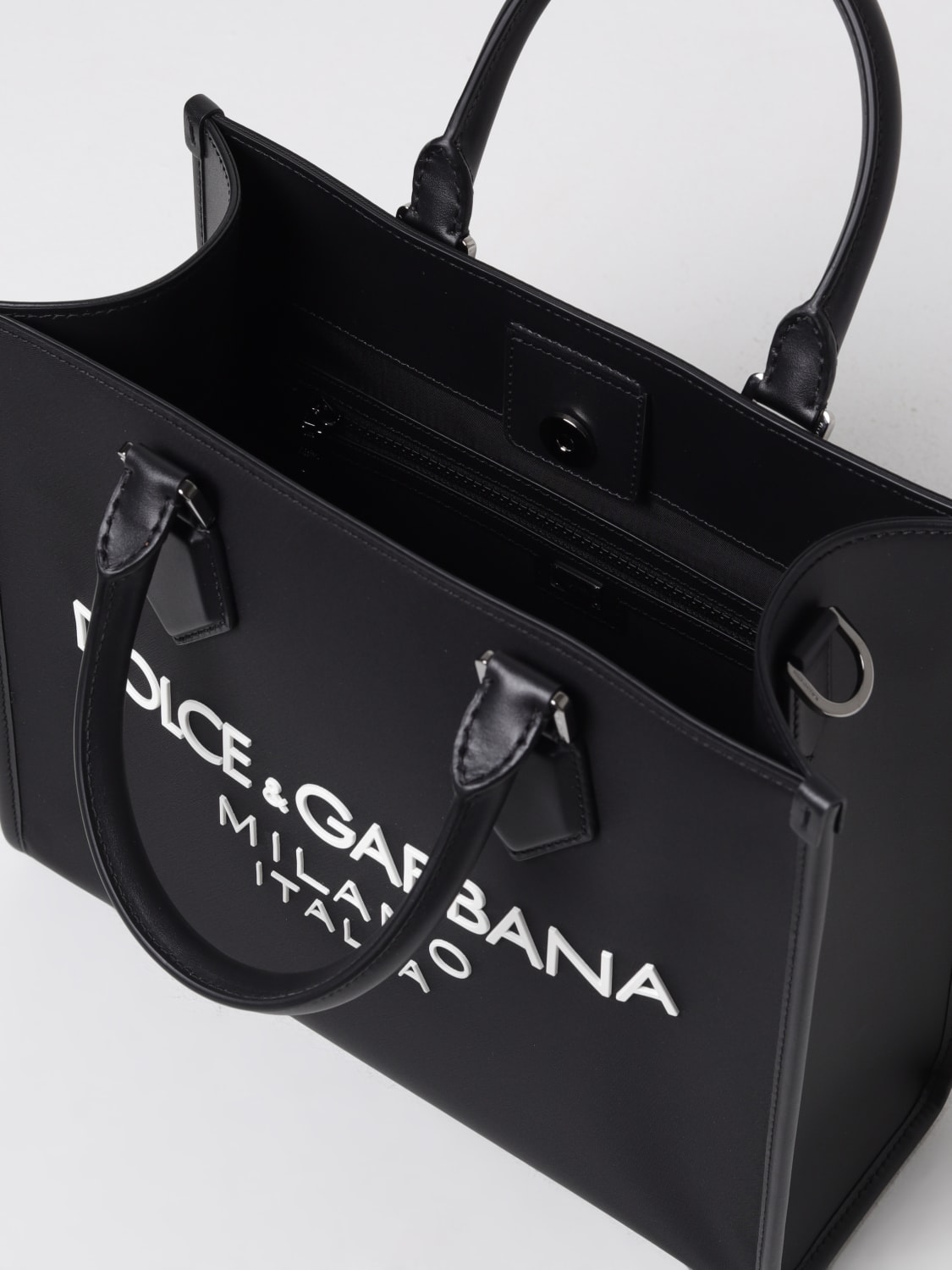 DOLCE & GABBANA BORSA: Borsa Dolce & Gabbana in nylon e pelle , Nero - Img 4